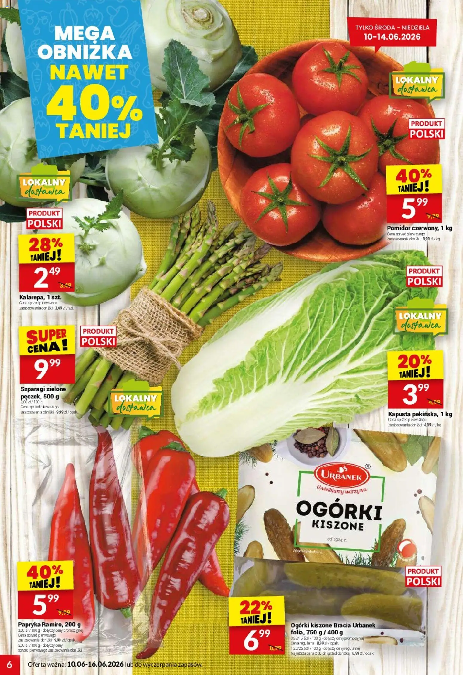 Twój Market gazetka od 10.06.2026 | Strona: 6 | Produkty: Kapusta, Papryka, Ogórki, Warzywa