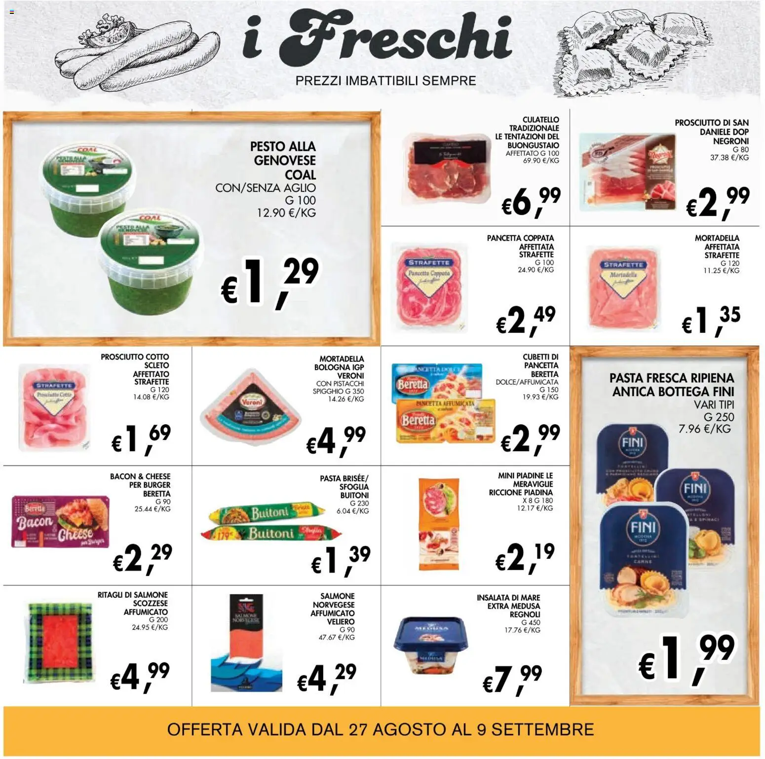 Volantino Coal del 28/08/2026 | Pagina: 12 | Prodotti: Insalata, Pasta, Piadina, Carne