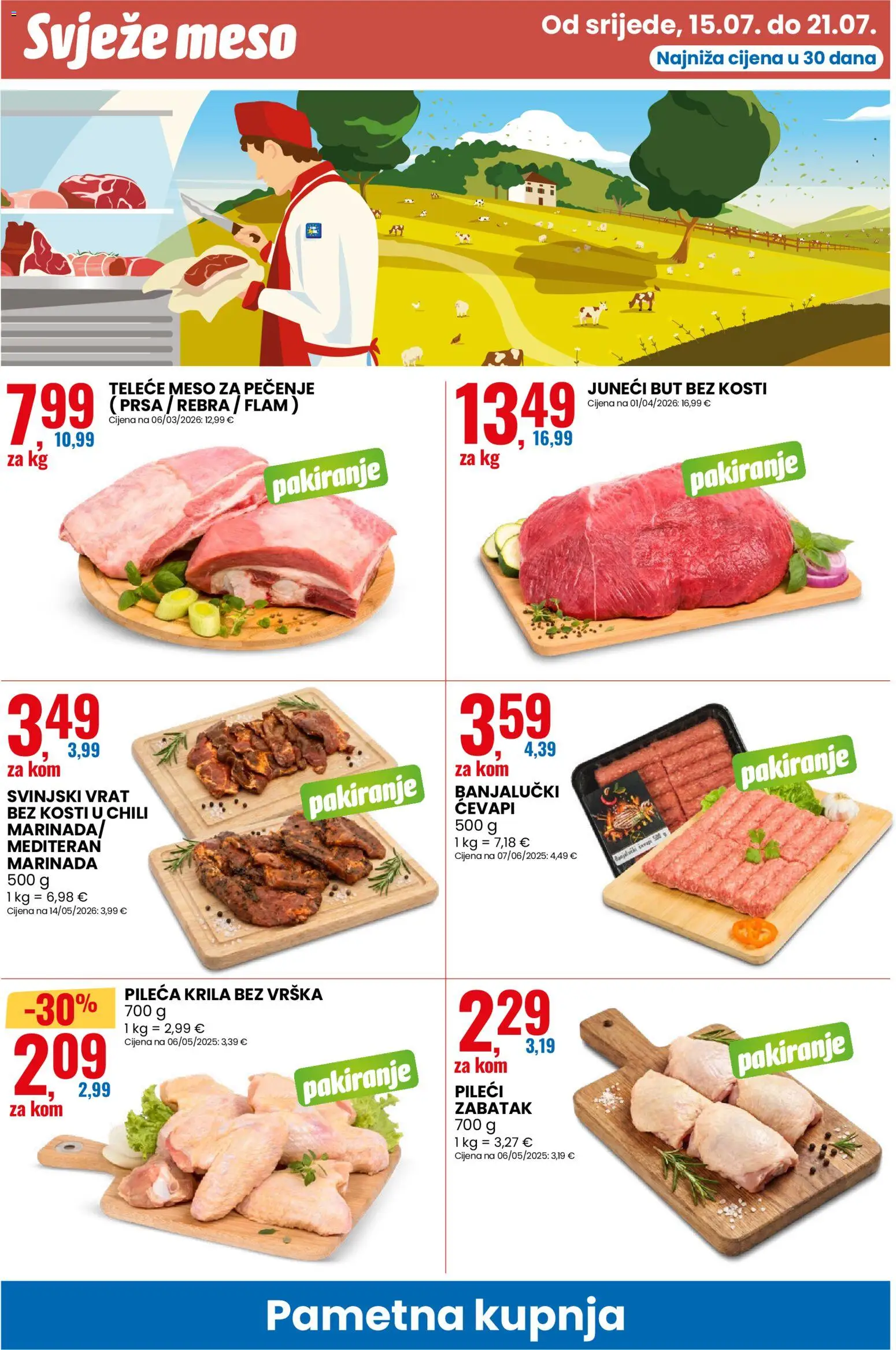 Eurospin katalog | vrijedi od 15.07.2026 | Stranica: 6 | Proizvodi: Vrat, Juneći but, Svinjski vrat, Svježe meso