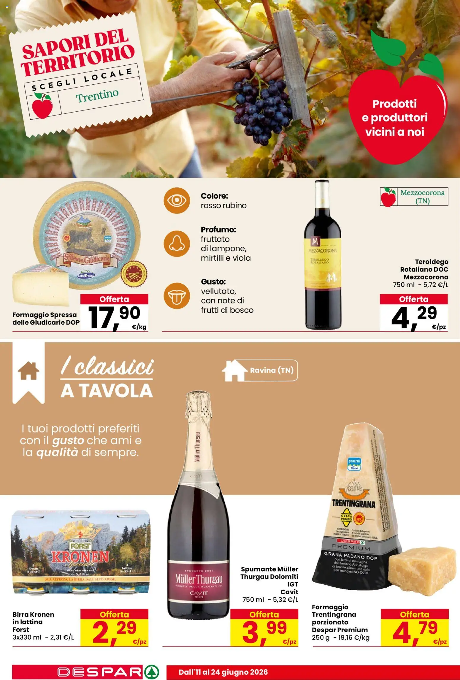 Volantino Despar del 11.06.2026 | Pagina: 8 | Prodotti: Latte, Mirtilli, Spumante, Grana Padano