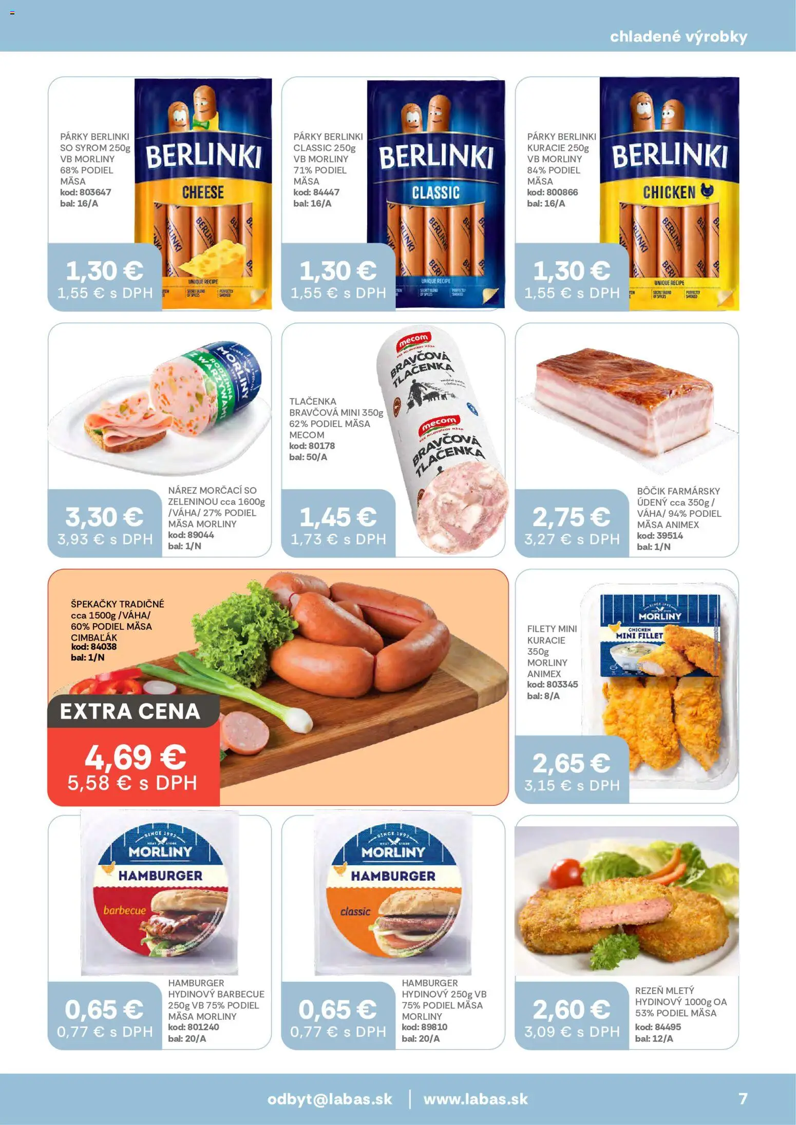 Nové Labaš akcie – leták je platný od 17.07.2026 | Strana: 7 | Produkty: Párky