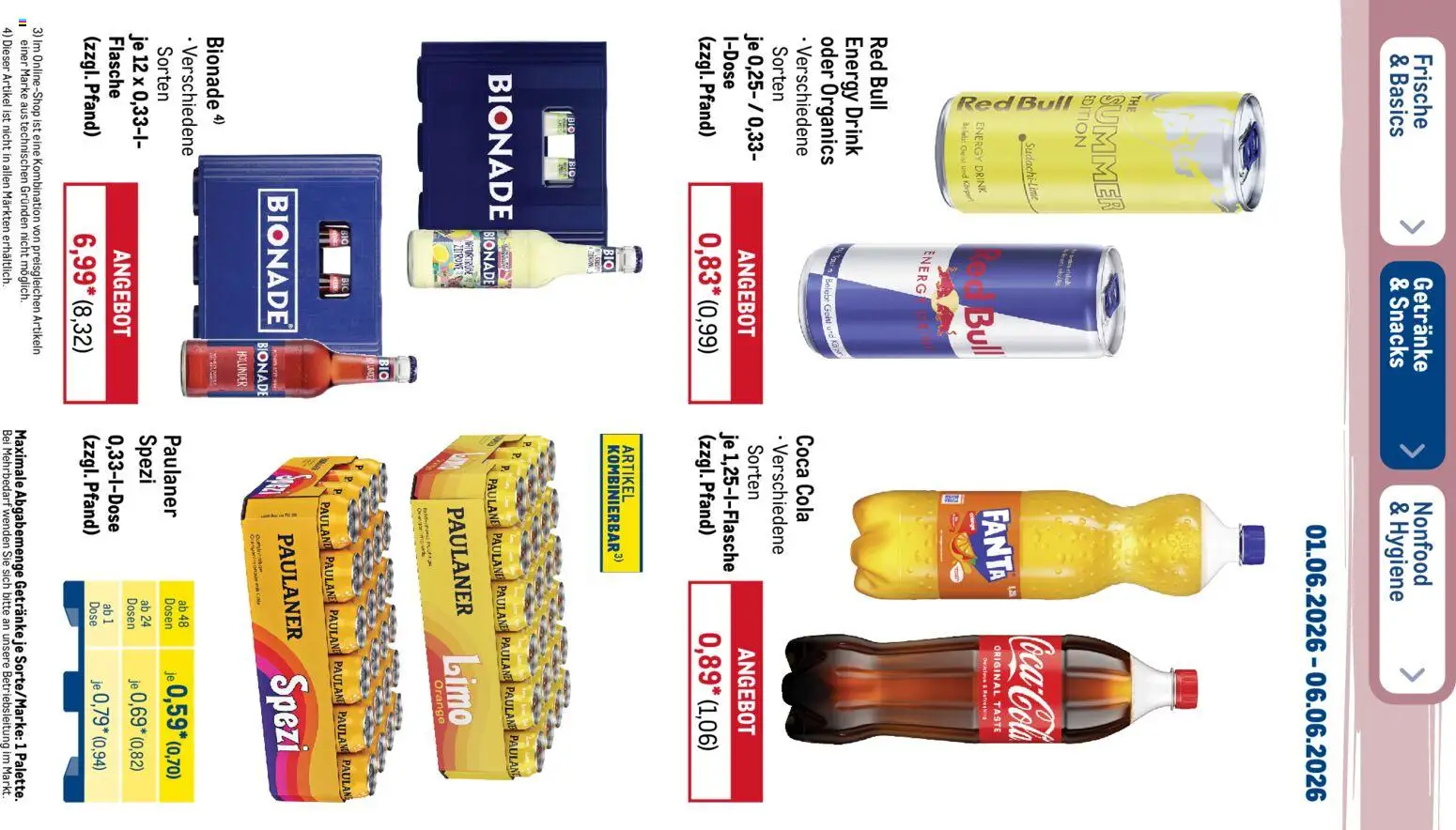Metro Prospekt – gültig ab 01.06.2026 | Seite: 27 | Produkte: Red bull, Fanta, Cola, Bionade
