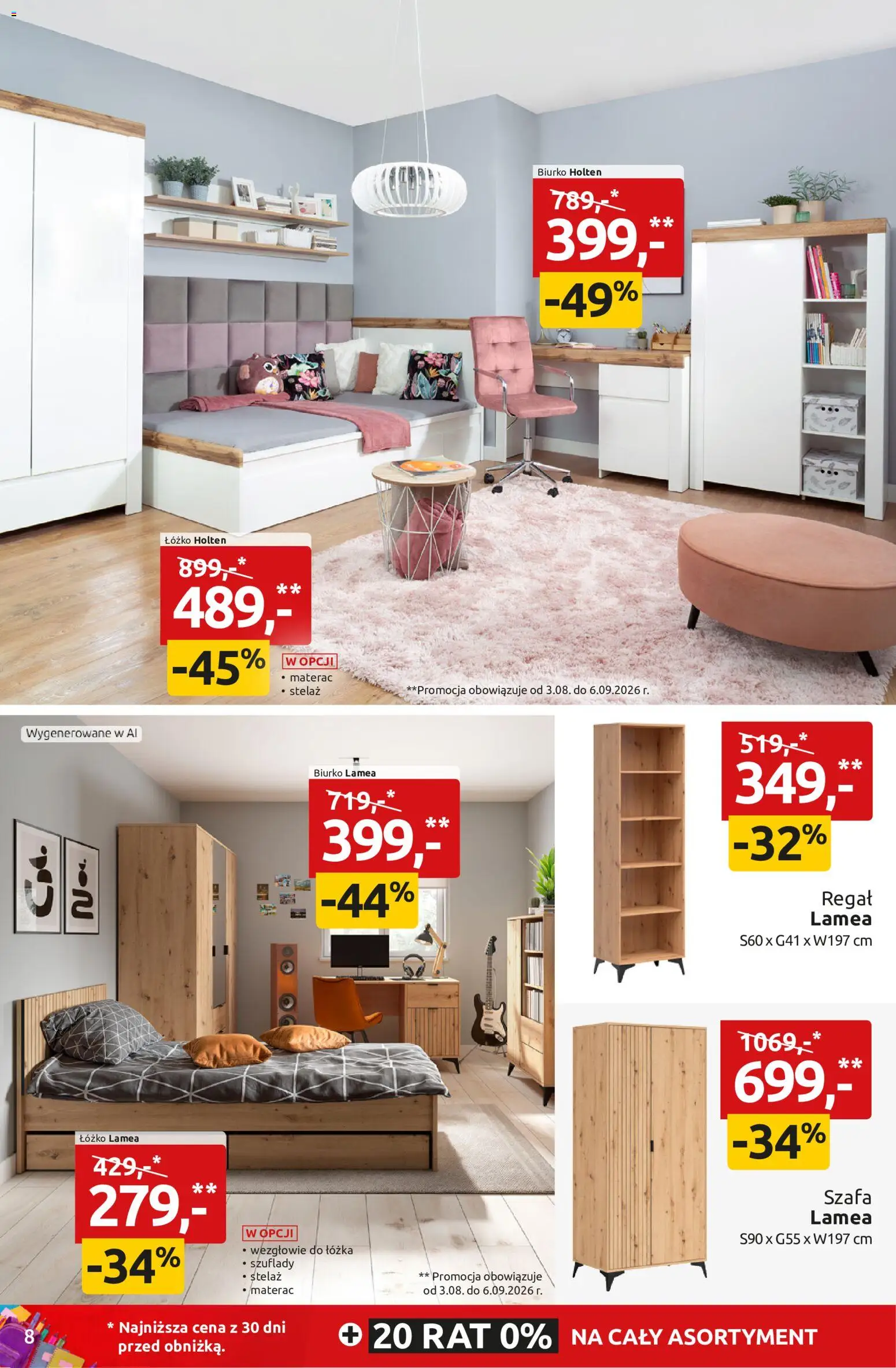 Black Red White promocje od 24.08.2026 | Strona: 8 | Produkty: Łóżko, Szafa, Biurko, Regał