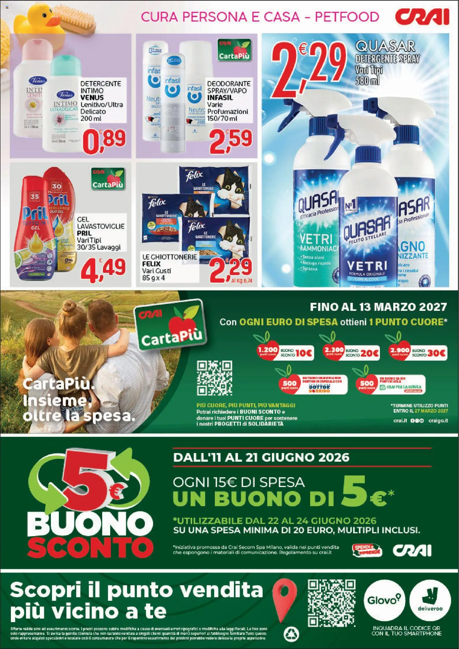 Volantino CRAI del 11.06.2026 | Pagina: 4 | Prodotti: Deodorante, Detergente, Tè, Lavastoviglie