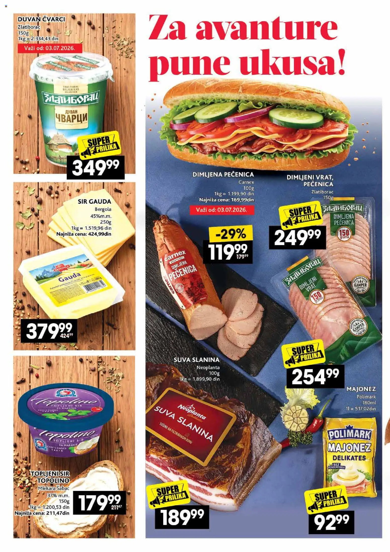 Roda katalog - važi od 02.07.2026 | Strana: 4 | Proizvode: Majonez, Suva slanina, Sir, Pečenica