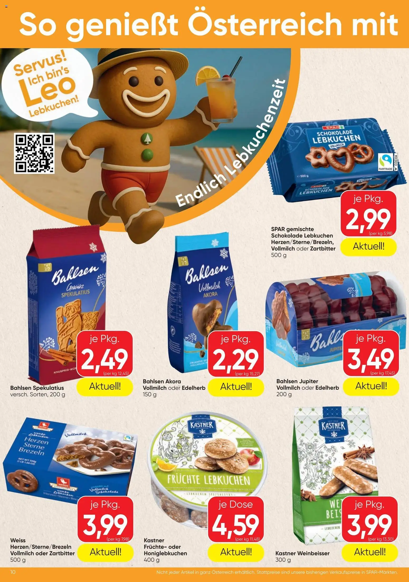 Spar - Flugblatt gültig ab 20.08.2026 | Seite: 10 | Produkte: Vollmilch, Schokolade, Lebkuchen
