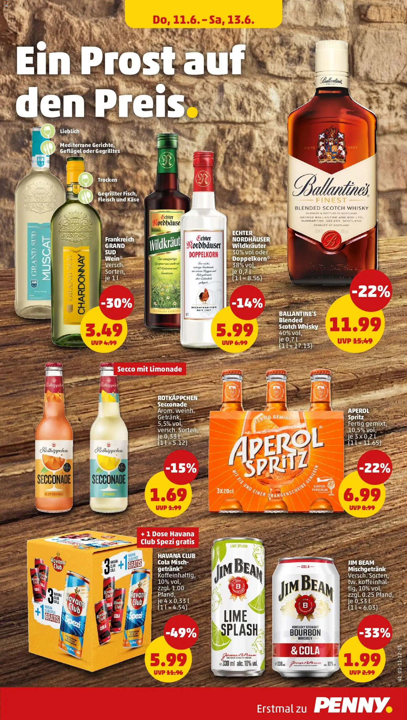 Penny Prospekt – gültig ab 08.06.2026 | Seite: 43 | Produkte: Havana club, Rotkäppchen, Wein, Bourbon