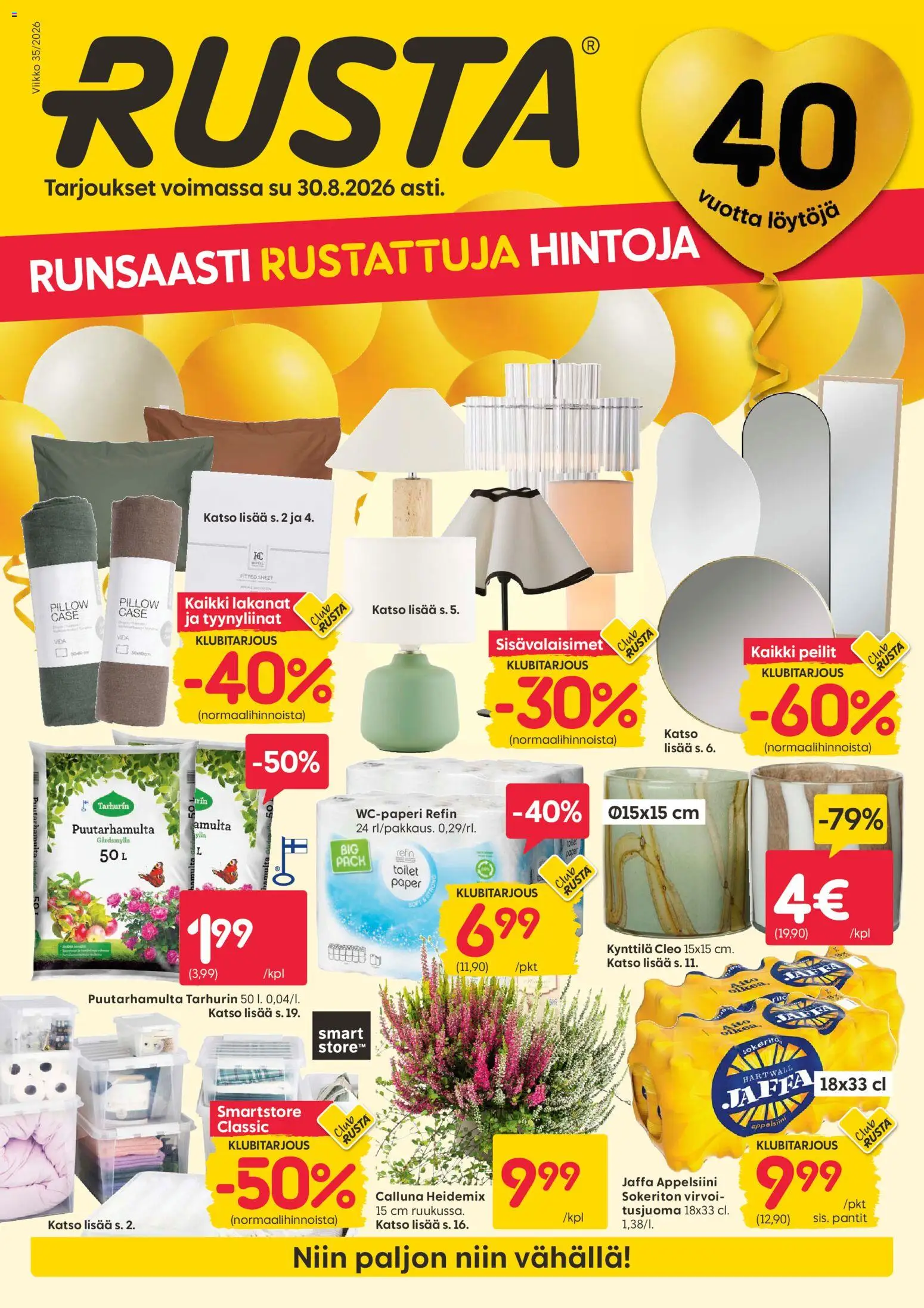 Rusta tarjoukset – voimassa 24/08/2026 alkaen | Sivu: 1