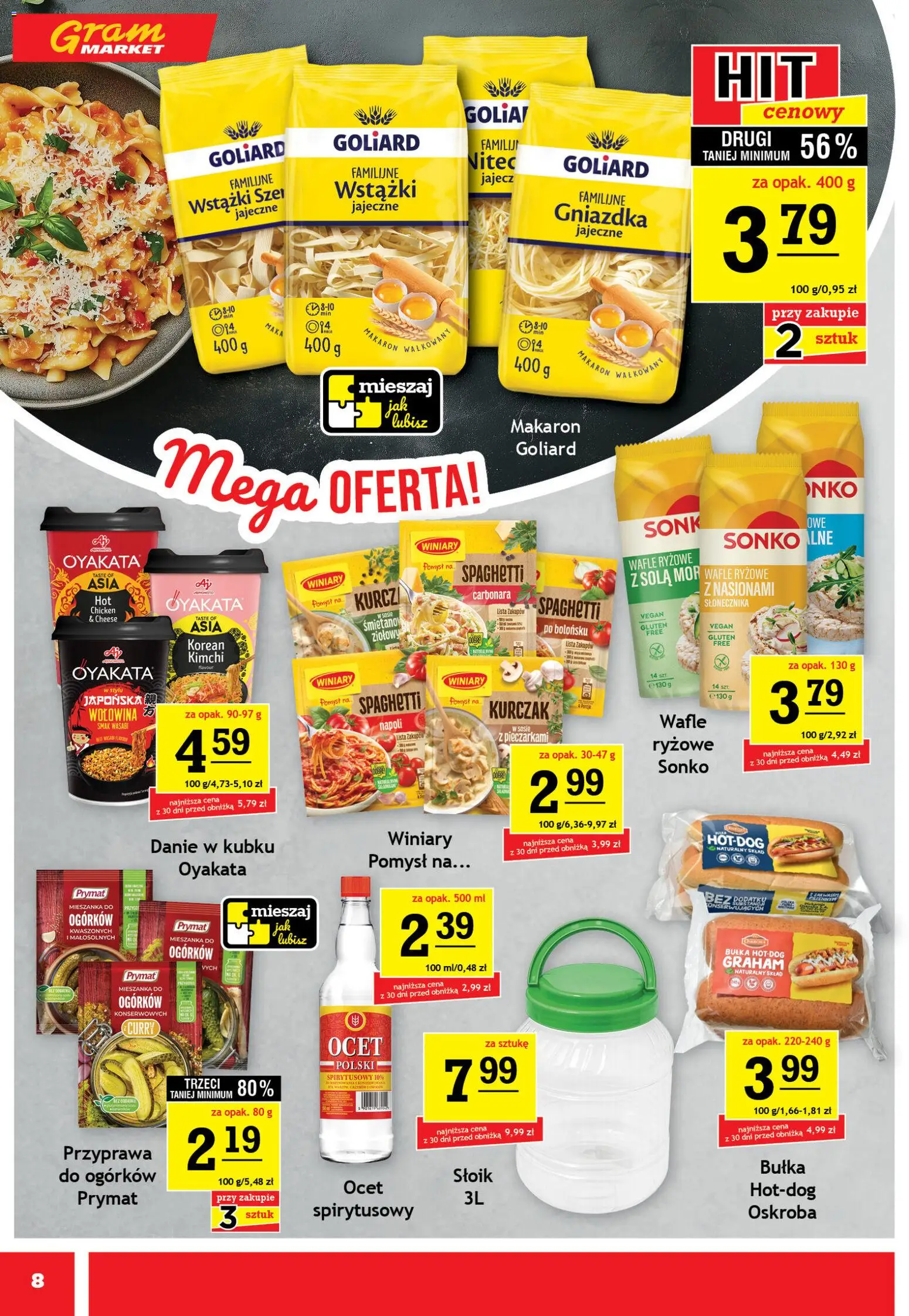Gram Market gazetka od 27.05.2026 | Strona: 8 | Produkty: Kimchi, Ocet, Curry, Makaron