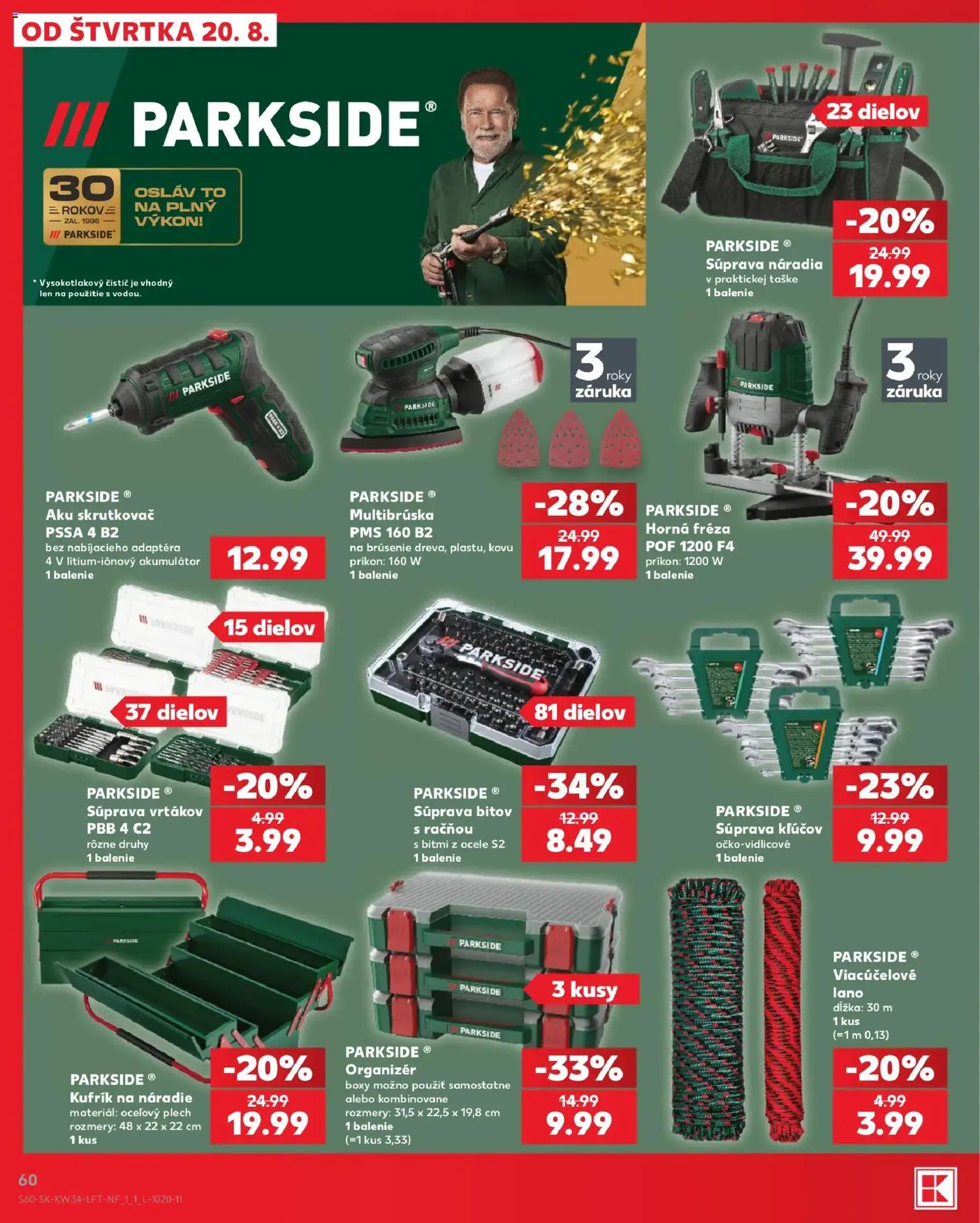 Nové Kaufland akcie – leták je platný od 20.08.2026 | Strana: 60 | Produkty: Organizér, Aku skrutkovač, Skrutkovač, Fréza