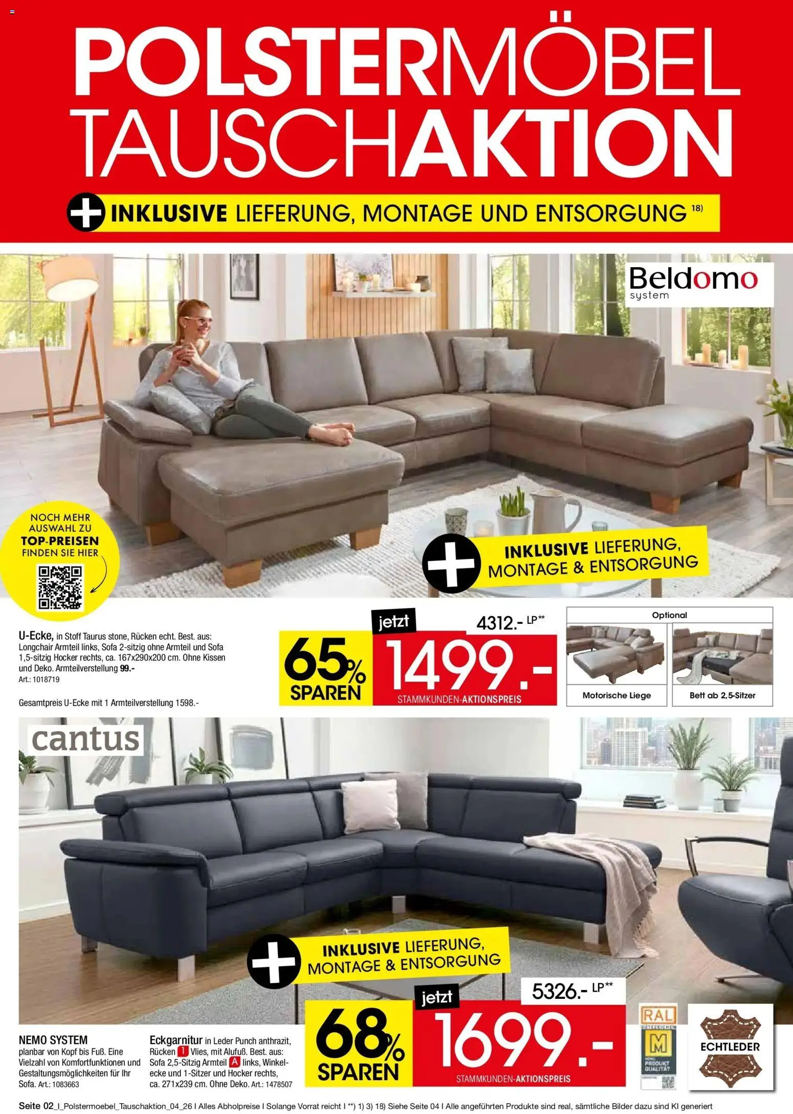 Zurbrüggen: Polstermöbel Tauschaktion – gültig ab 27.08.2026 | Seite: 2 | Produkte: Hocker, Bett, Liege, Bilder