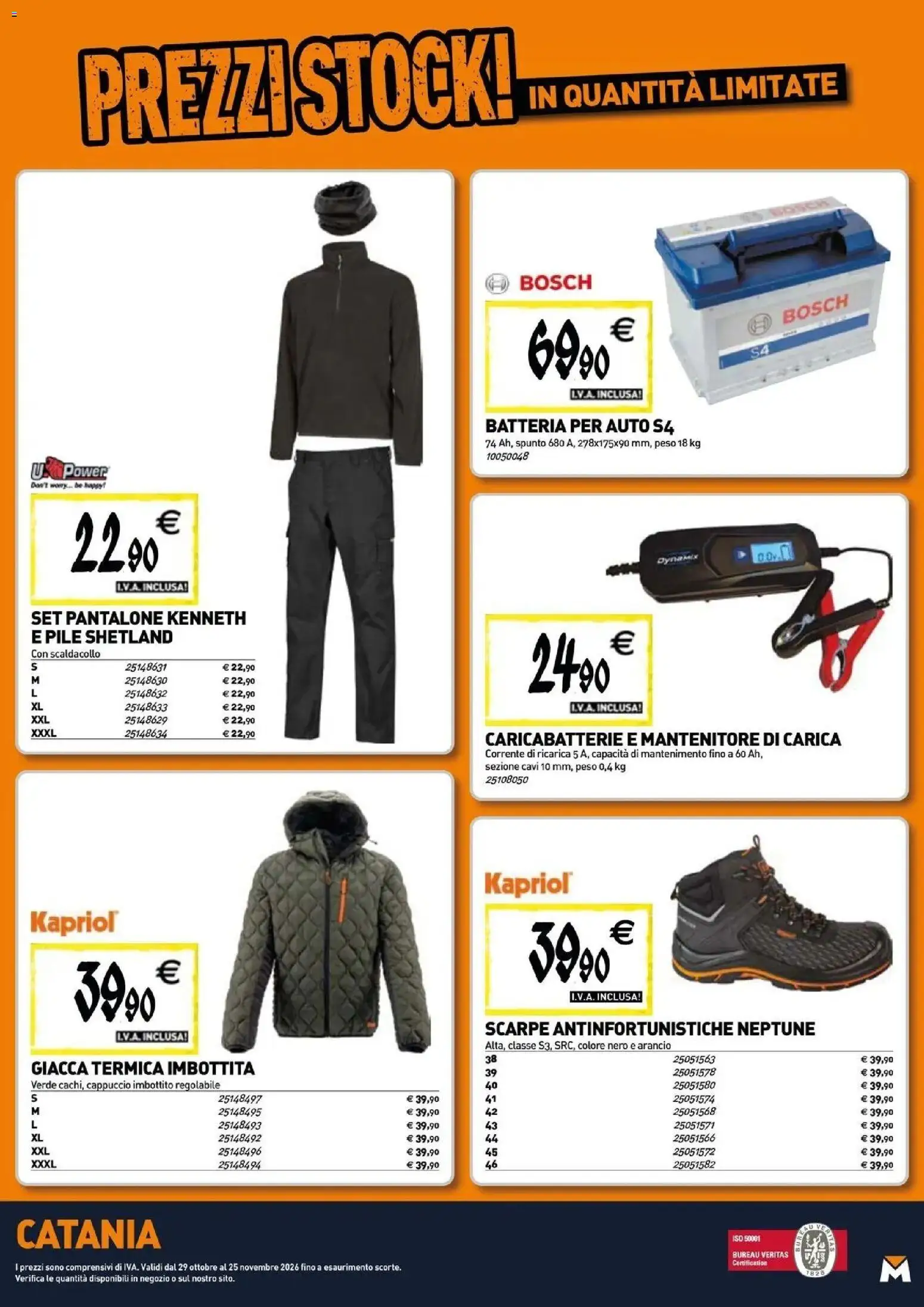 Volantino TECNOMAT del 29/10/2026 | Pagina: 21 | Prodotti: Batteria per auto, Scarpe, Batteria, Caricabatterie