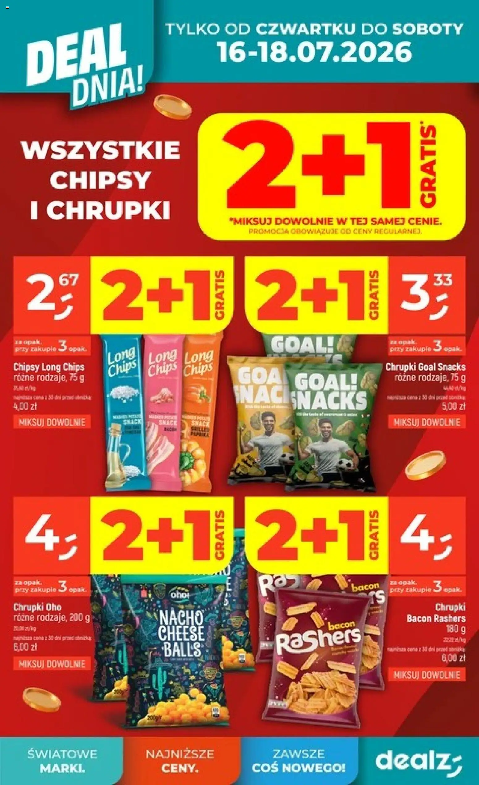 Dealz gazetka od 16.07.2026 | Strona: 4 | Produkty: Chipsy, Chrupki