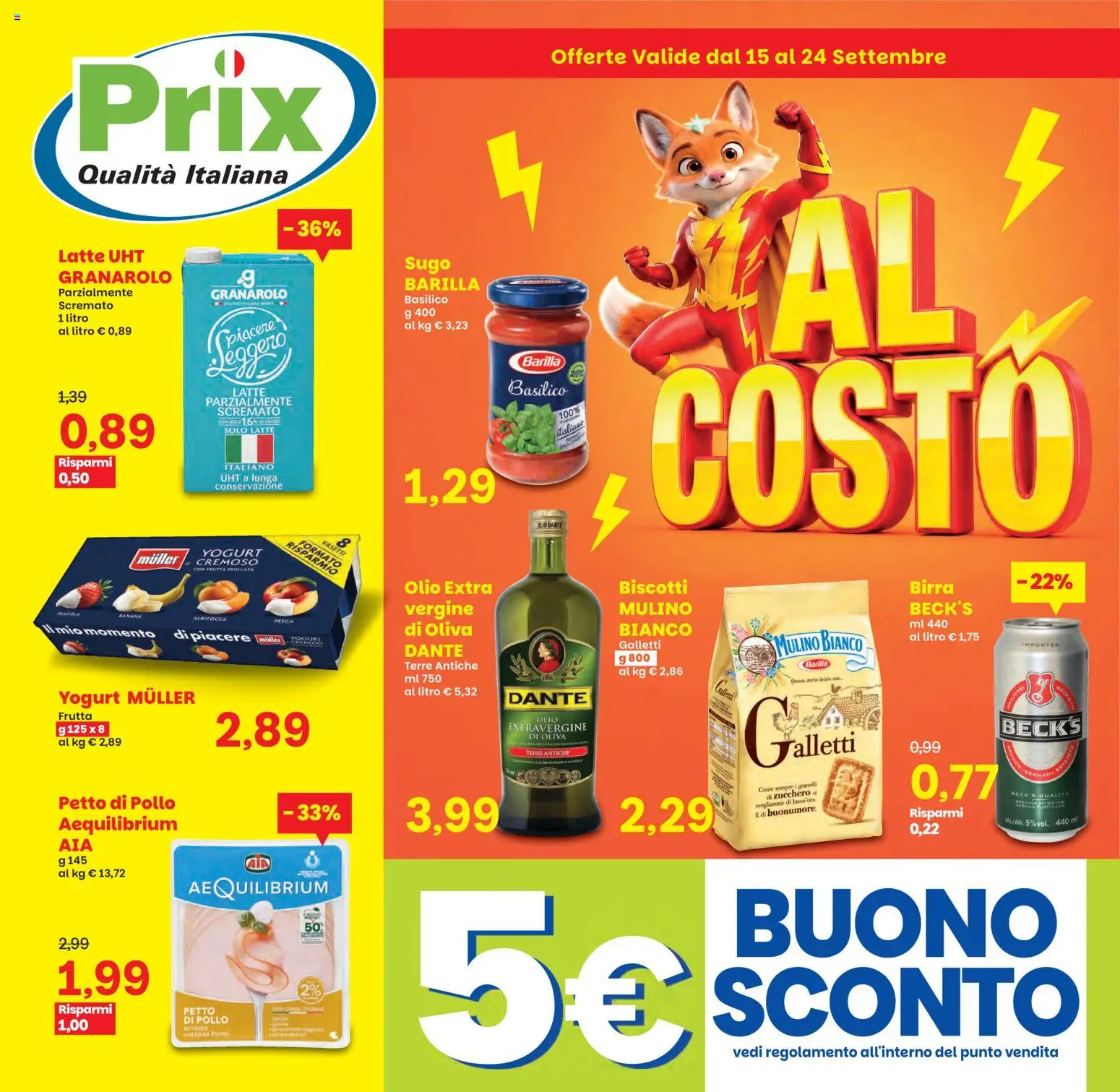 Prix Martedì 15 Settembre Offerte e Sconti