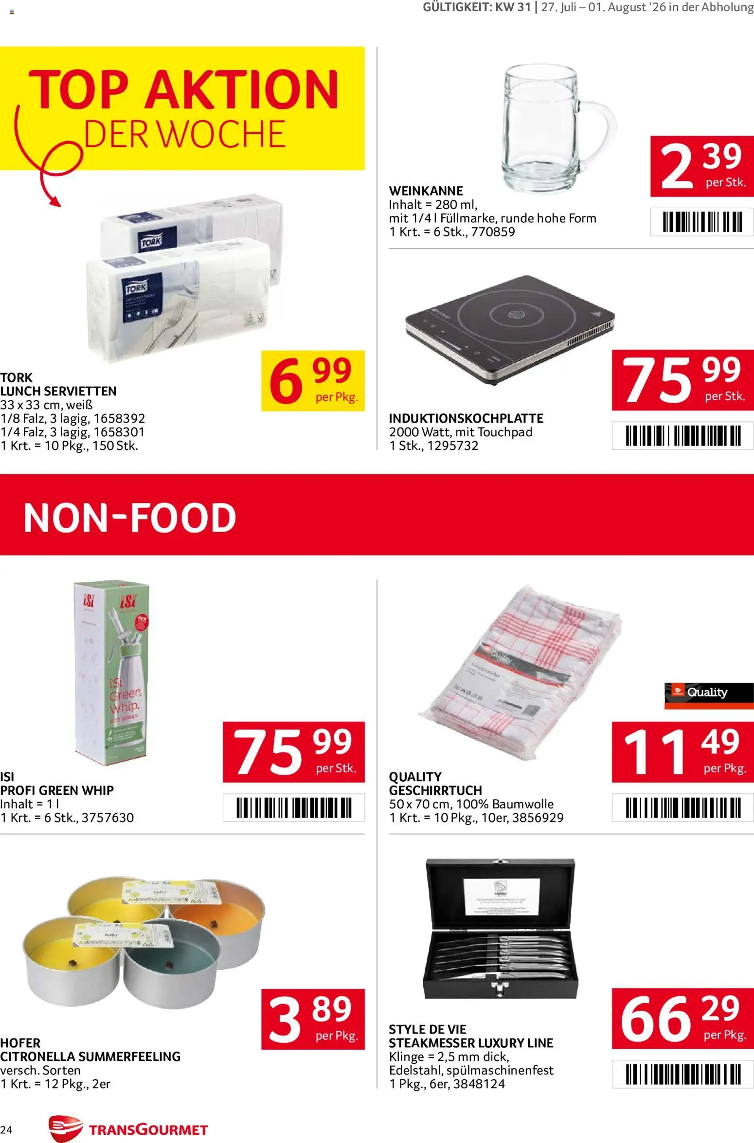 Transgourmet Flugblatt gültig ab 27.07.2026 | Seite: 24