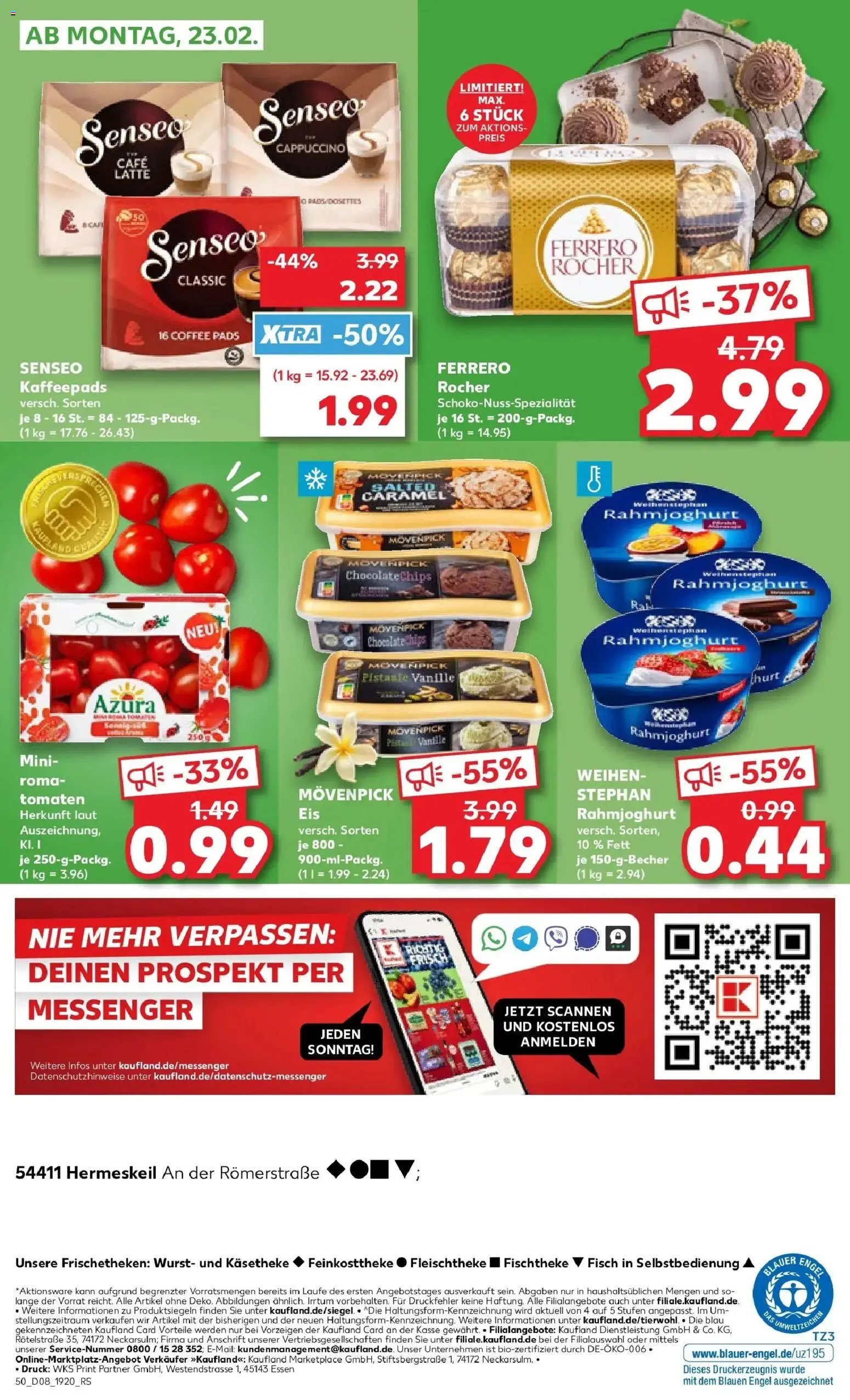 Kaufland prospekt Hermeskeil	 – gültig ab 19.02.2026 | Seite: 58 | Produkte: Senseo, Ferrero rocher, Tomaten, Senseo kaffeepads