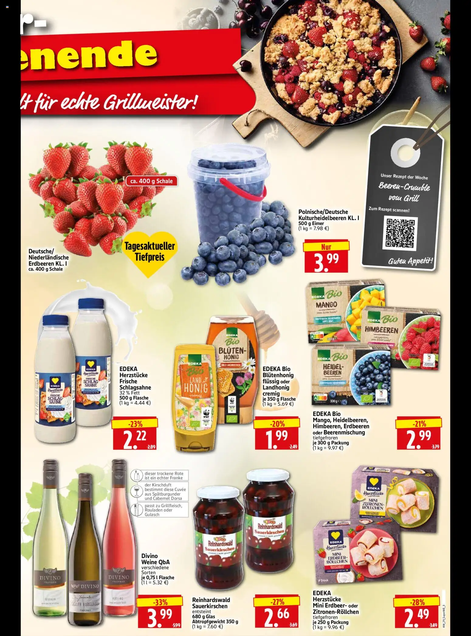 HERKULES Sonderbeilage – gültig ab 16.07.2026 | Seite: 3 | Produkte: Himbeeren, Schlagsahne, Erdbeeren, Sahne