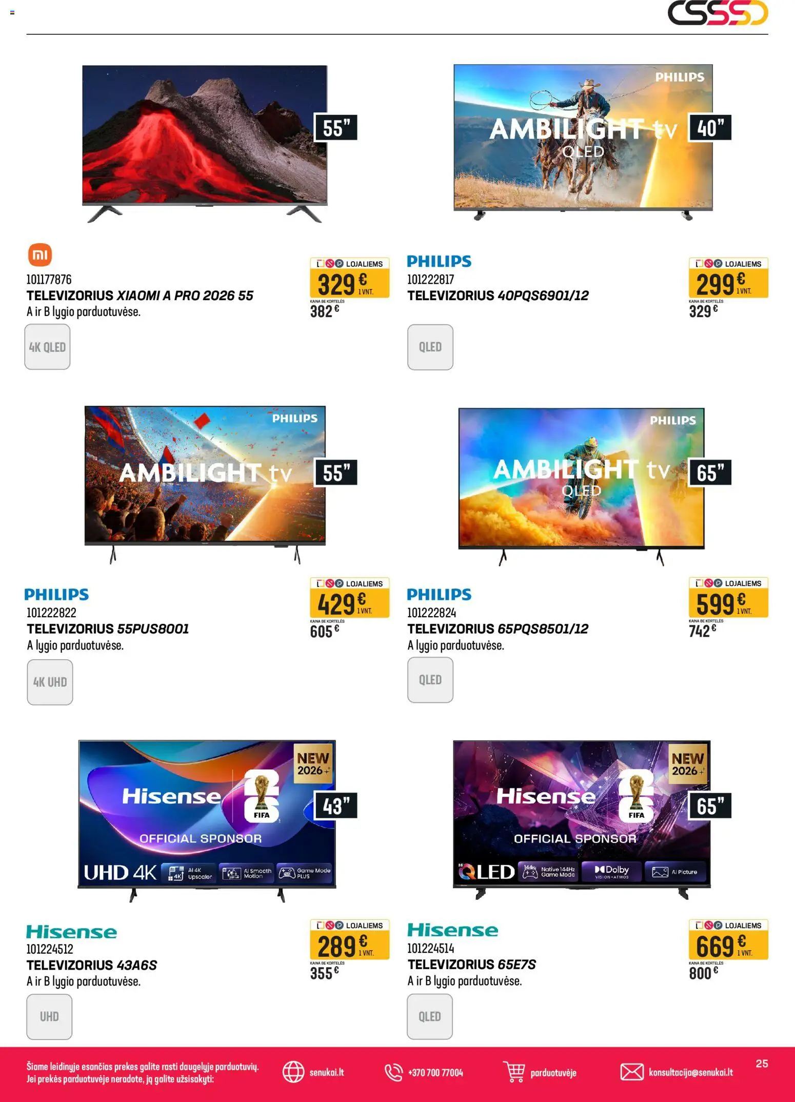 Senukai akcijos nuo 2026.08.26 | Puslapis: 25 | Prekių: Tv, Televizorius