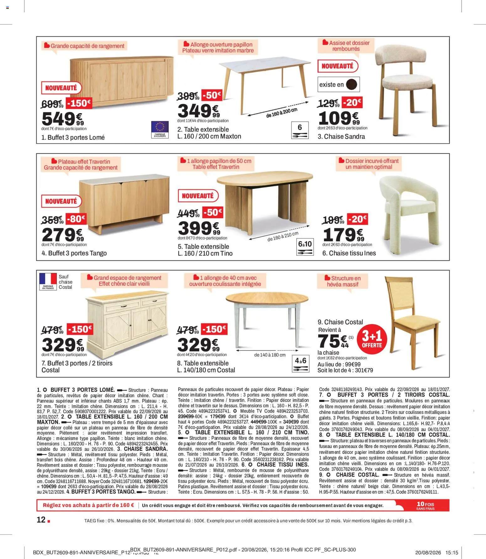 {H1} | Page: 12 | Produits: Plateau, Table extensible, Mousse, Impression