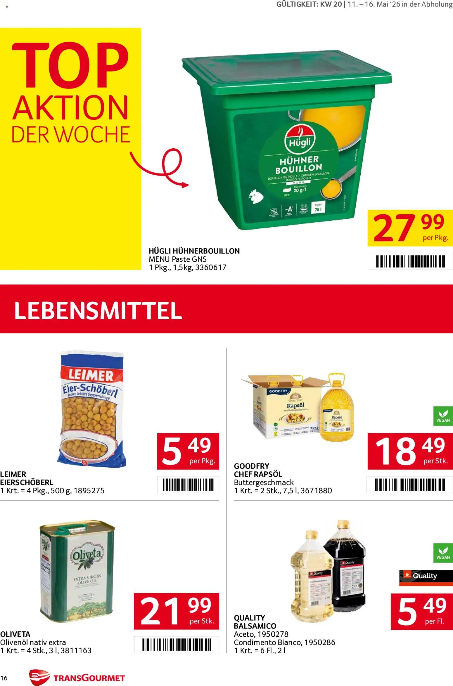 Transgourmet Flugblatt gültig ab 11.05.2026 | Seite: 16 | Produkte: Libacomb