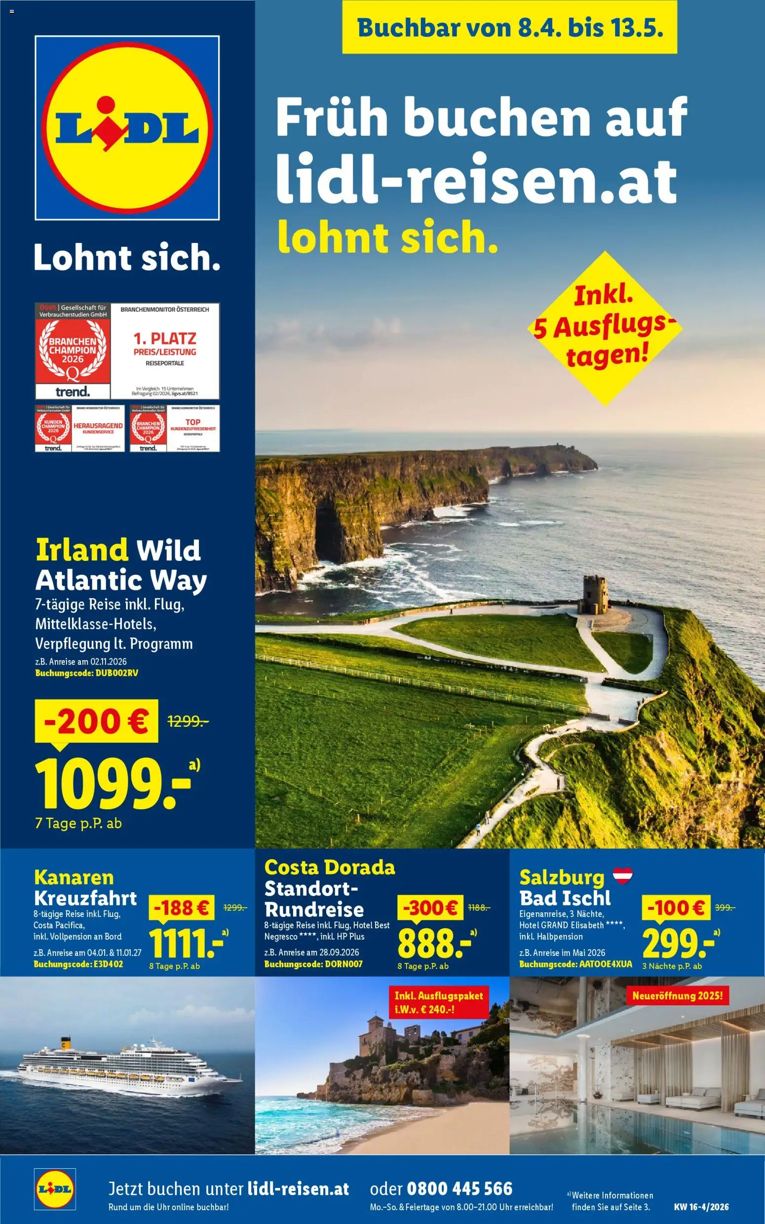 Lidl Frühbucher-Highlights gültig ab 08.04.2026 | Seite: 1 | Produkte: Bad