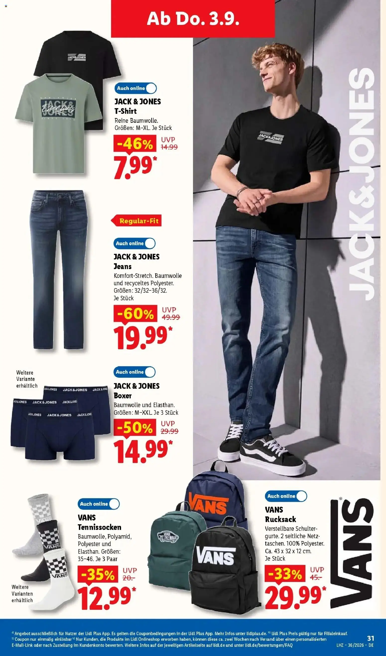 Lidl Prospekt Wahlstedt (ab 31.08.2026) zum Blättern » Angebote | Seite: 49 | Produkte: Schulter, Boxer, Rucksack, Jeans