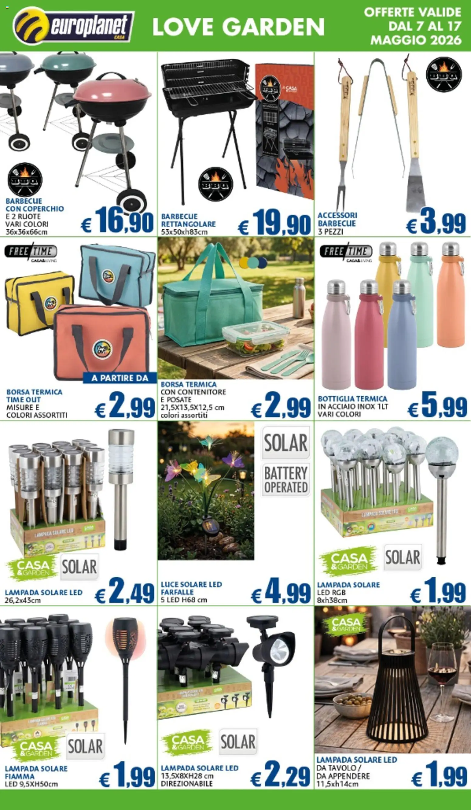 Volantino Europlanet Casa del 07.05.2026 | Pagina: 14 | Prodotti: Barbecue, Borsa termica, Borsa, Tavolo