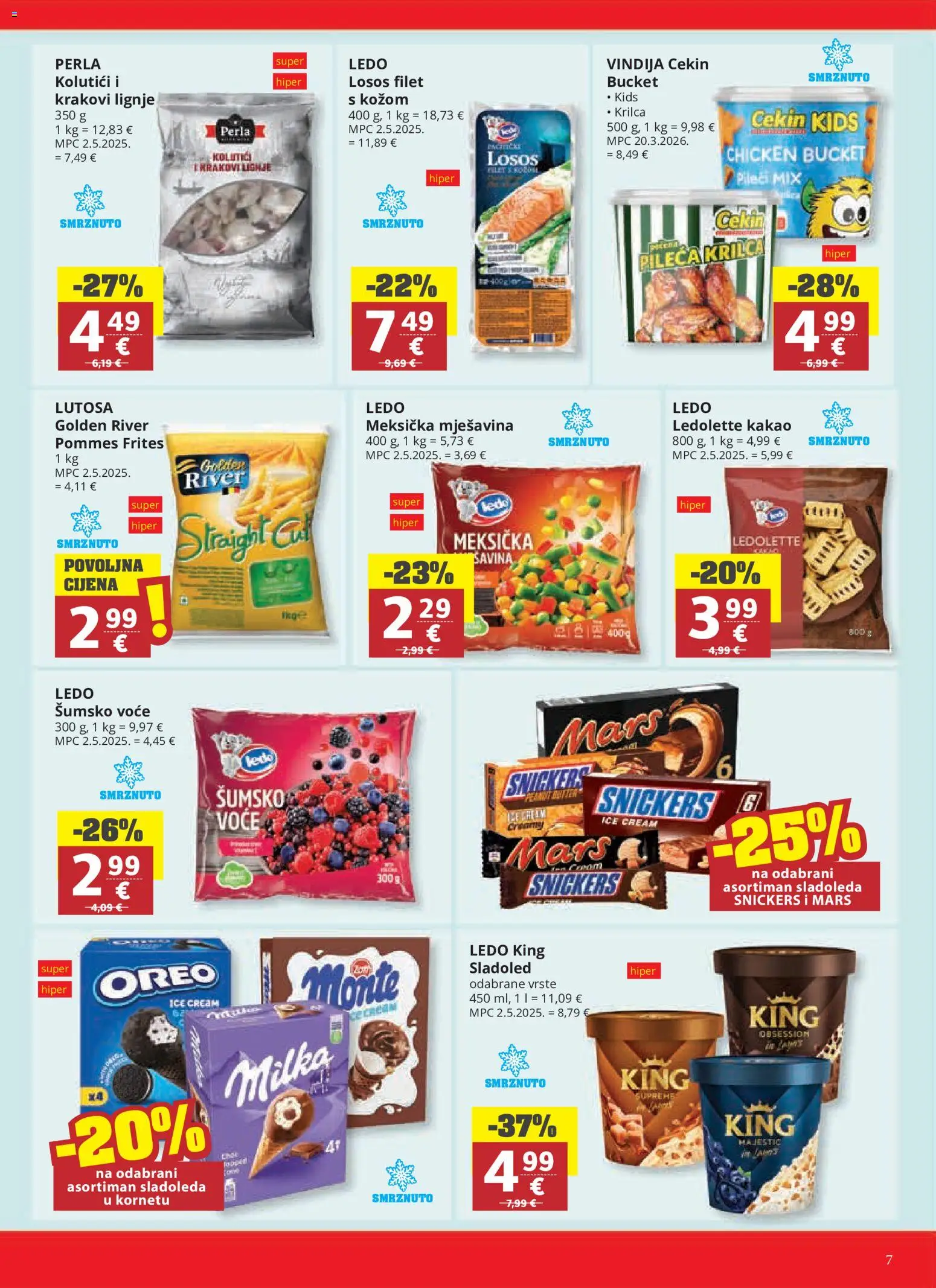 Ribola katalog | vrijedi od 23.09.2026 | Stranica: 7 | Proizvodi: Pommes frites, Ledo, Losos, Kakao