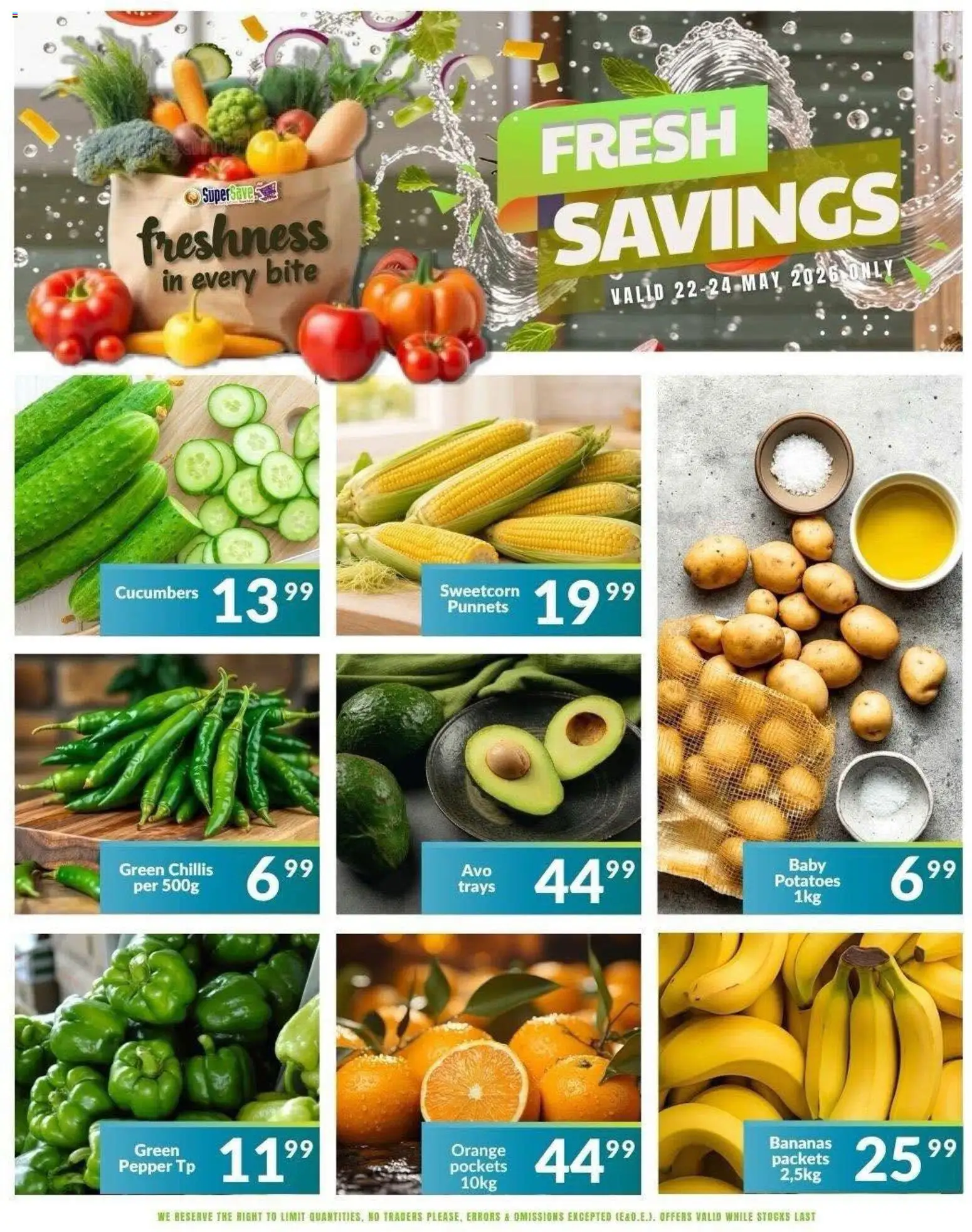 New Super Save catalogue – valid from 24.05.2026 | Page: 16 | Products: Bananas, Cucumbers, Potatoes, Pepper