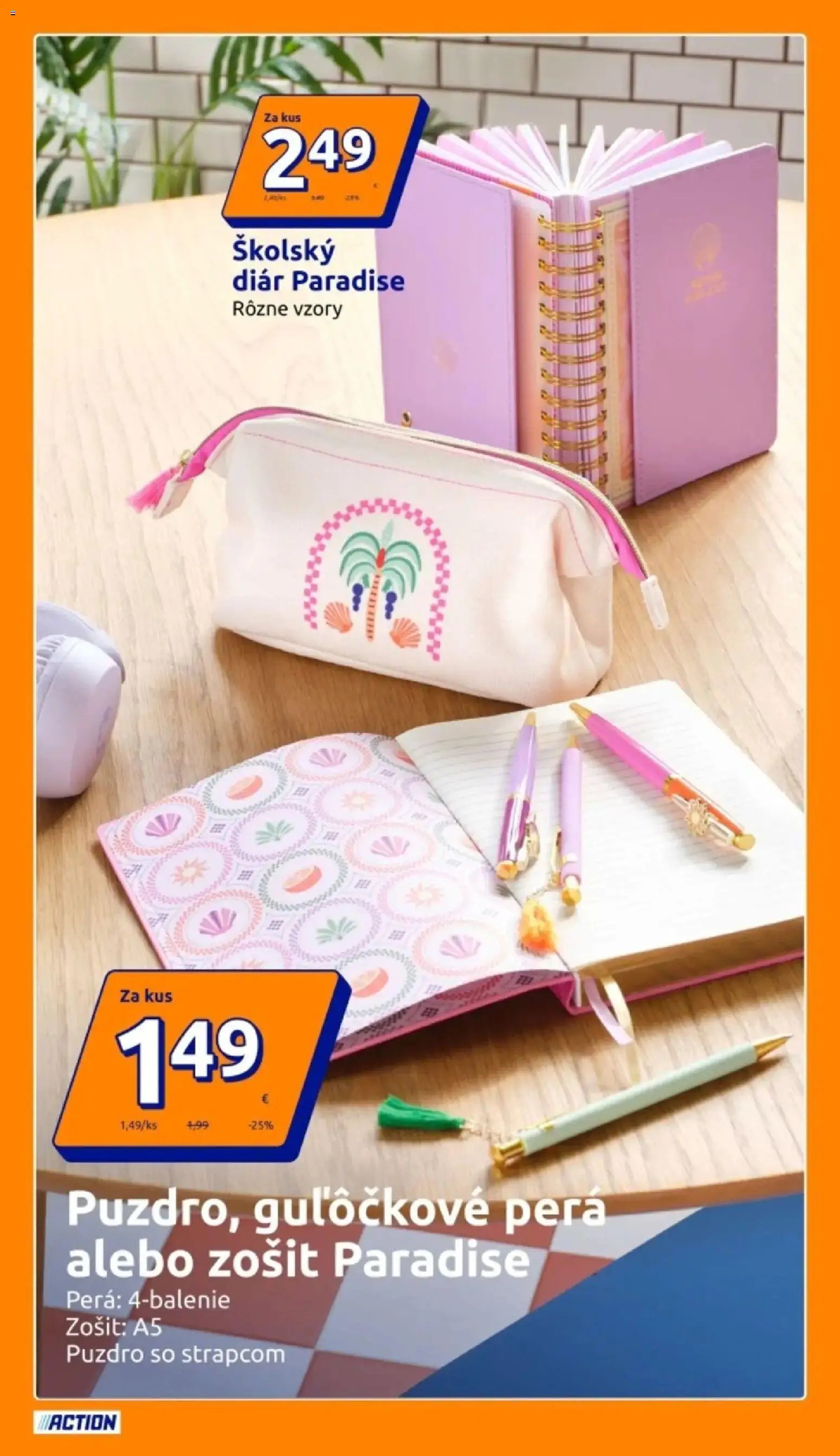 Nové Action akcie – leták je platný od 03.06.2026 | Strana: 7 | Produkty: Zošit, Puzdro