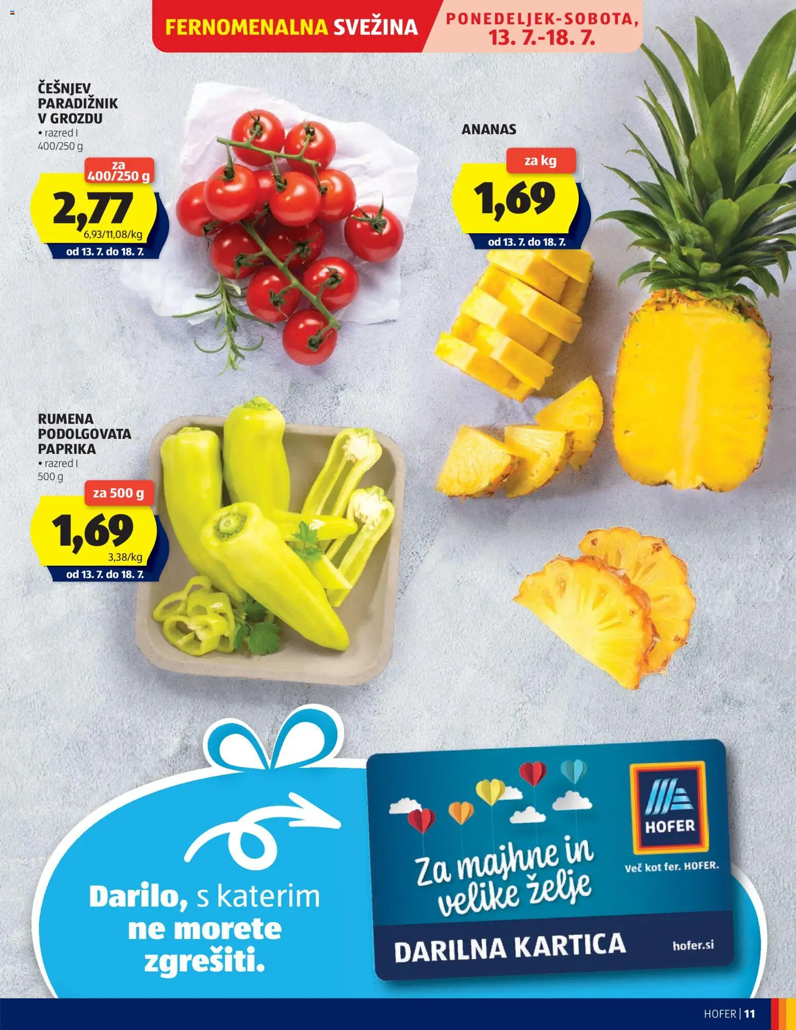 Hofer SI katalog | vrijedi od 08.07.2026 | Stranica: 11 | Proizvodi: Ananas, Paprika, Zelje