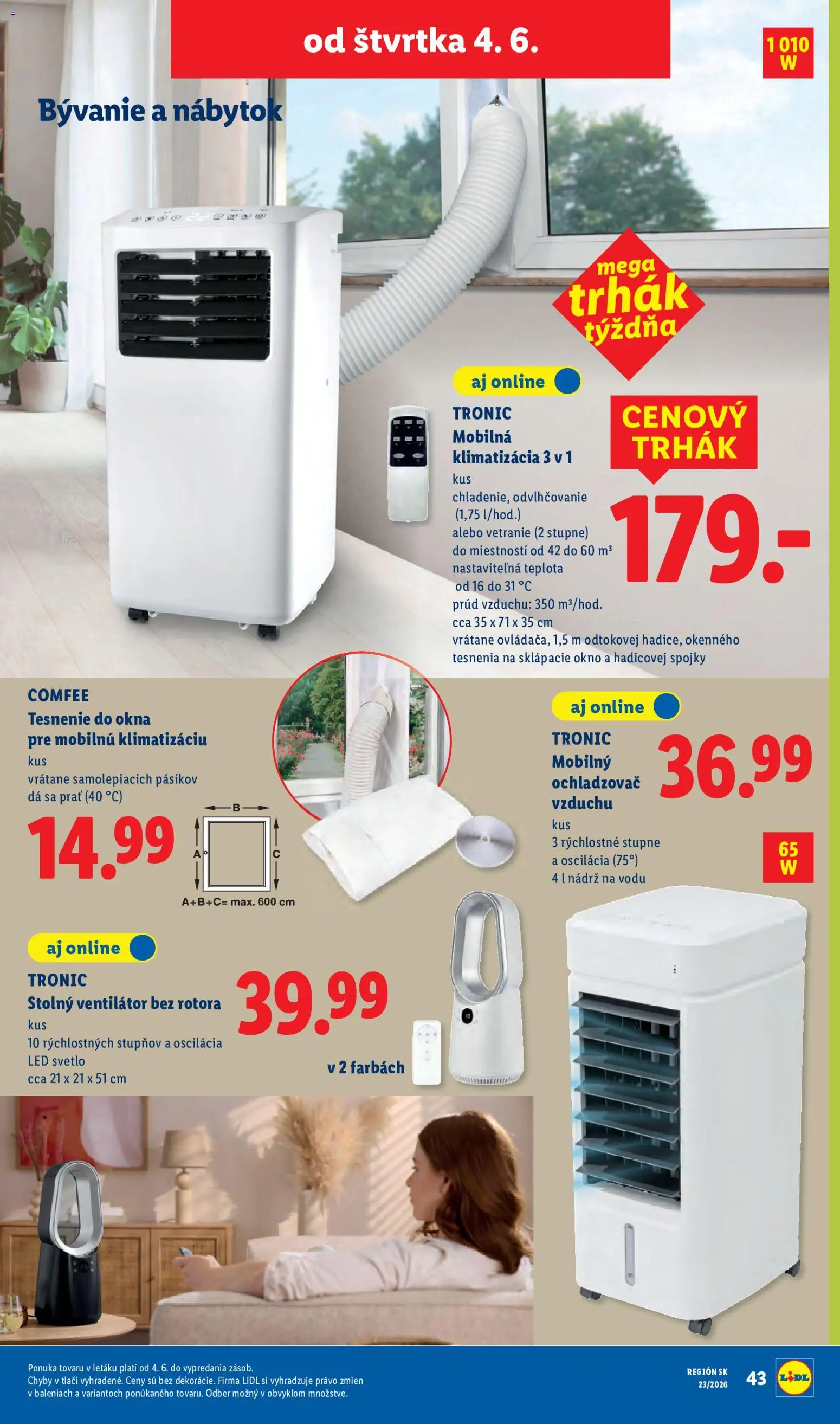 Nové Lidl akcie – leták je platný od 01.06.2026 | Strana: 79 | Produkty: Nábytok, Mobilná klimatizácia, Svetlo, Ochladzovač vzduchu