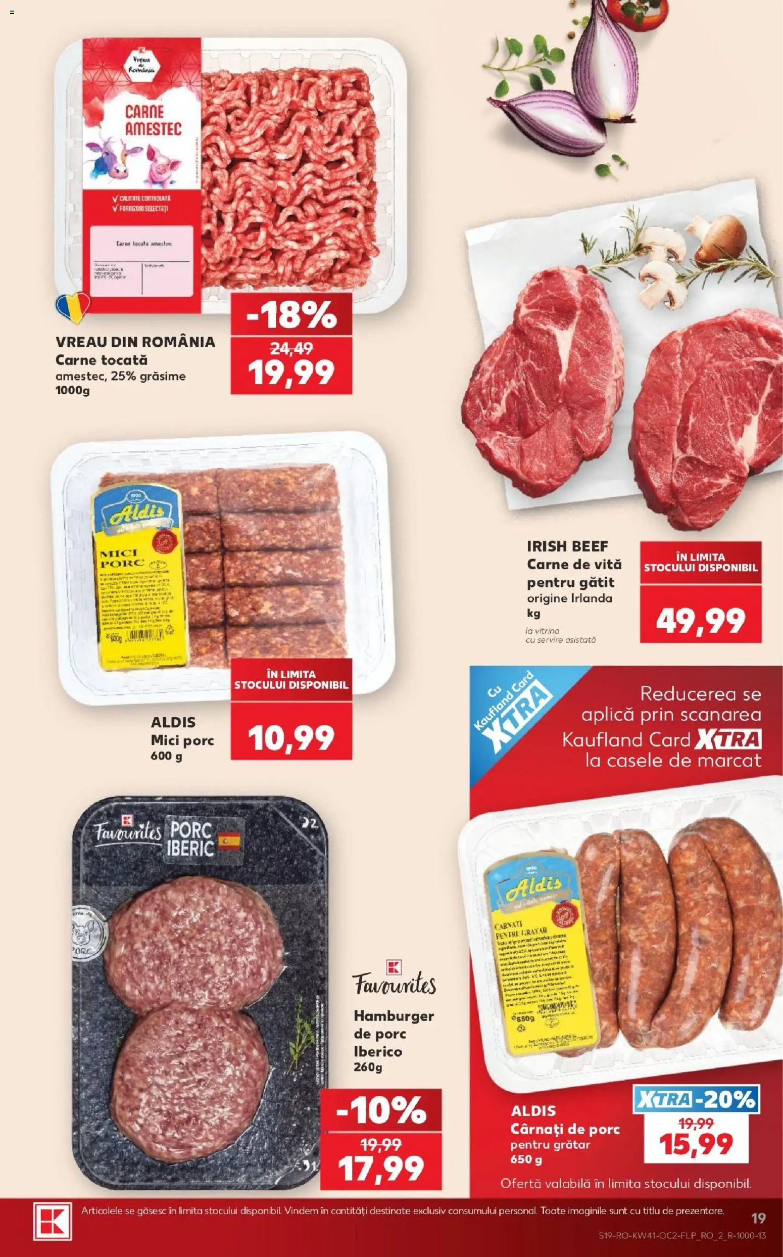 Kaufland RO akciós ujság - amely érvényes a következő dátumtól: 2026.10.07. | Oldal: 19 | Termékek: Hamburger