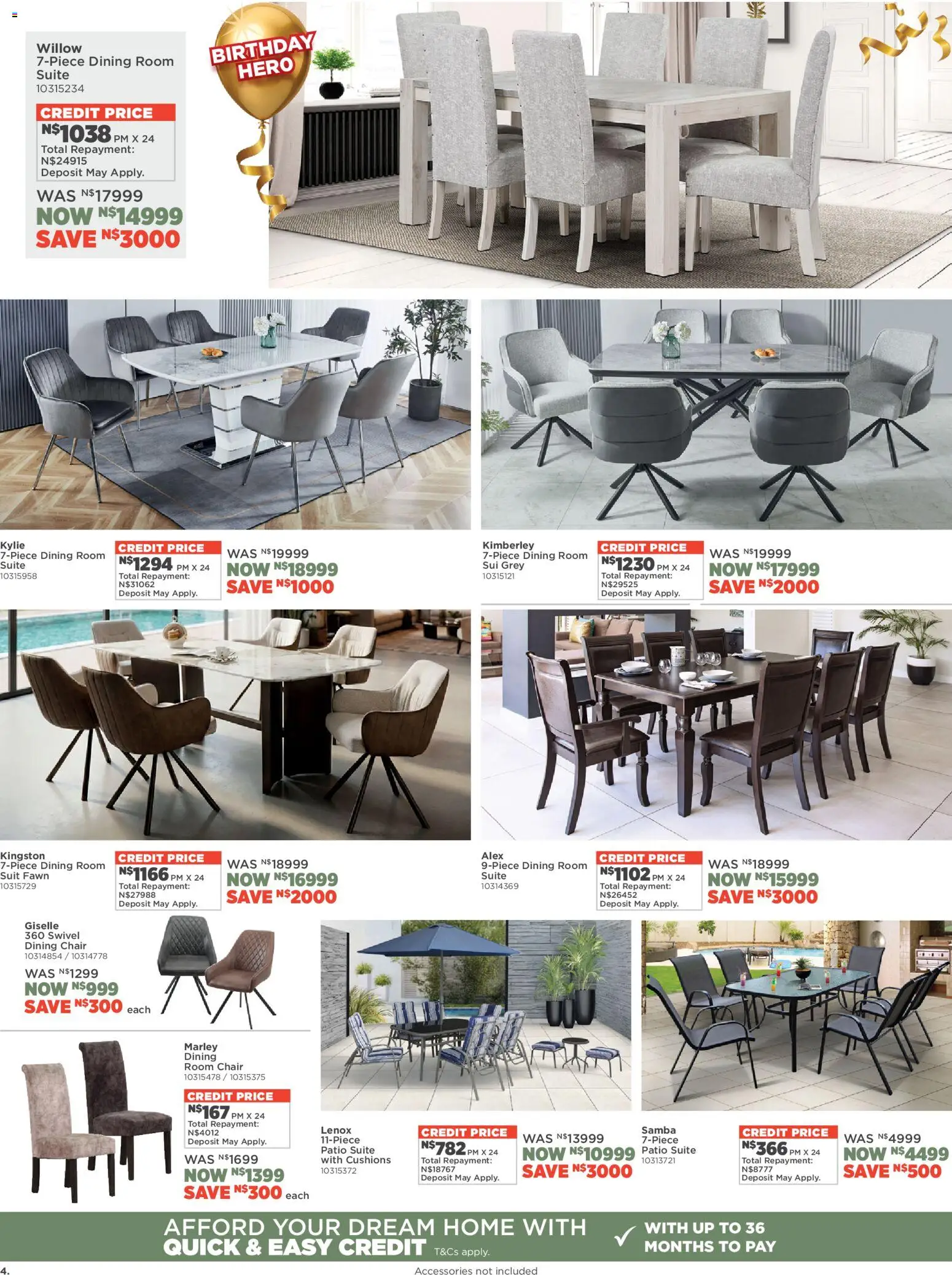 New House and Home catalogue – valid from 13.04.2026 | Page: 4 | Products: Suit, Chair, Dining room suite