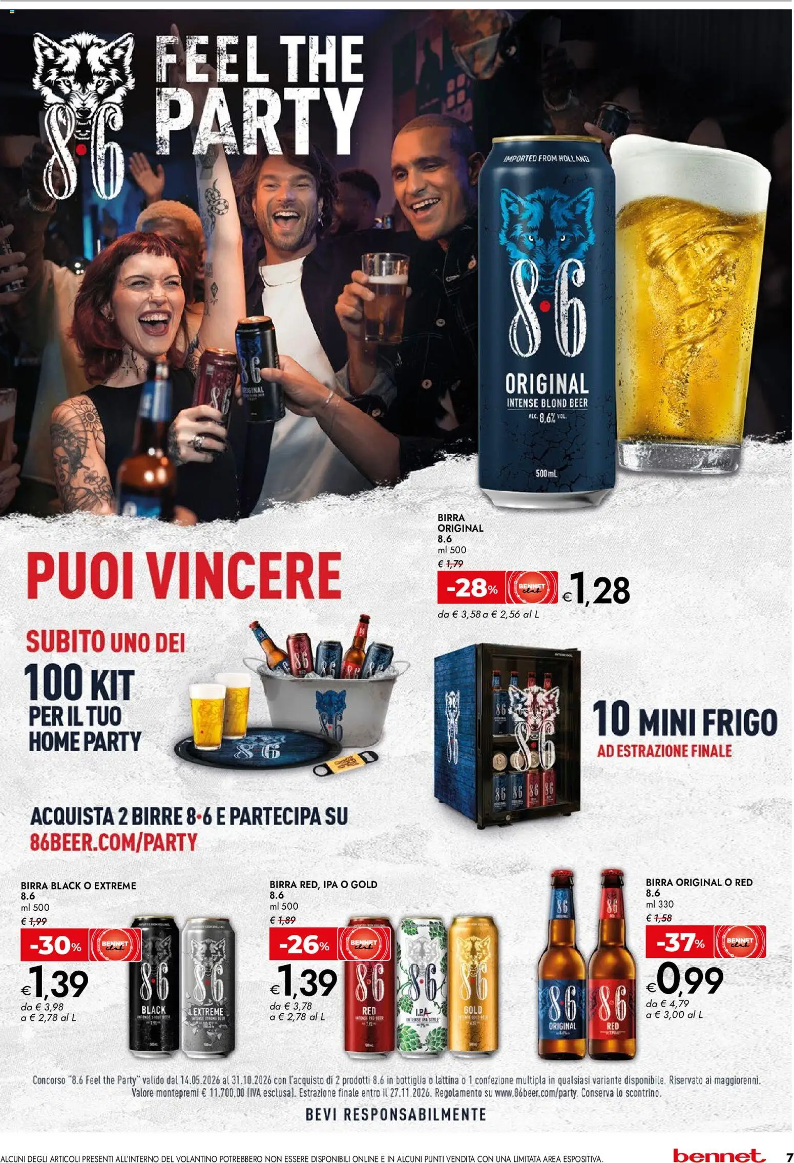 Volantino bennet del 11.06.2026 | Pagina: 7 | Prodotti: Birra, The, Bottiglia