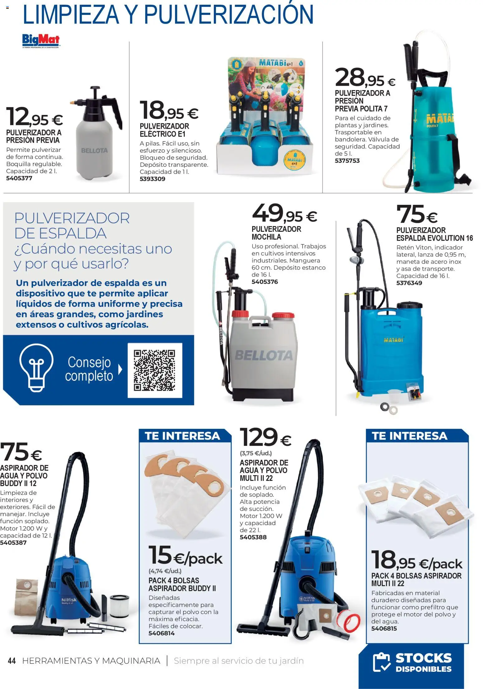 BigMat - Jardin y Piscinas 2026 │ válido desde el 23.03.2026 | Página: 44 | Productos: Polvo, Manguera, Mochila, Té