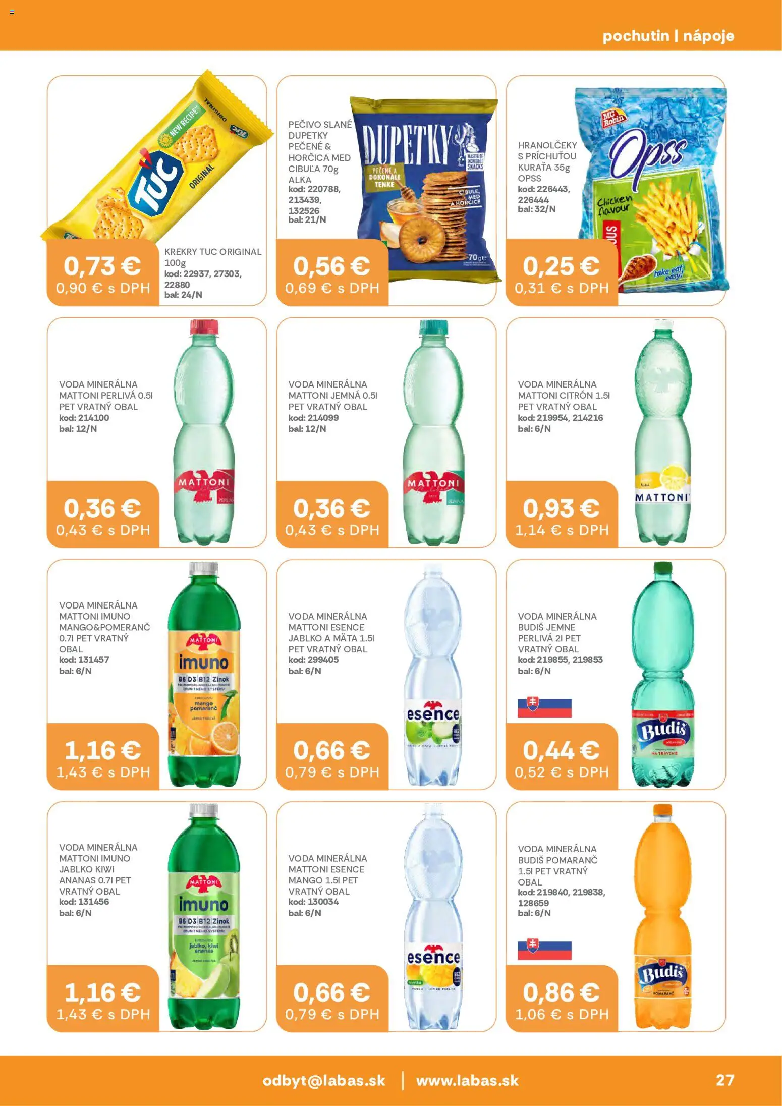 Nové Labaš akcie – leták je platný od 17.07.2026 | Strana: 27 | Produkty: Budiš, Ananás, Cibuľa, Med