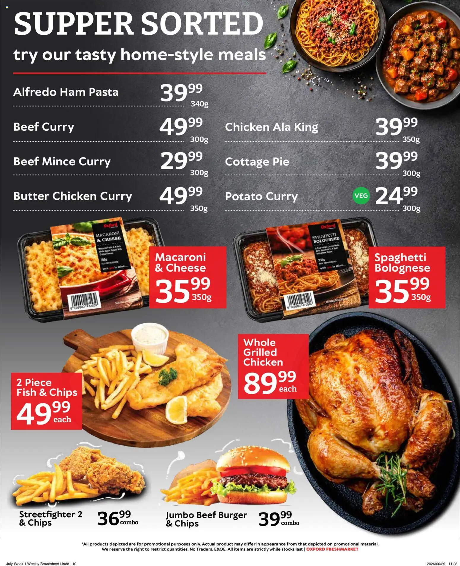New Oxford Freshmarket catalogue – valid from 01/07/2026 | Page: 10 | Products: Fish, Beef, Pasta, Chips