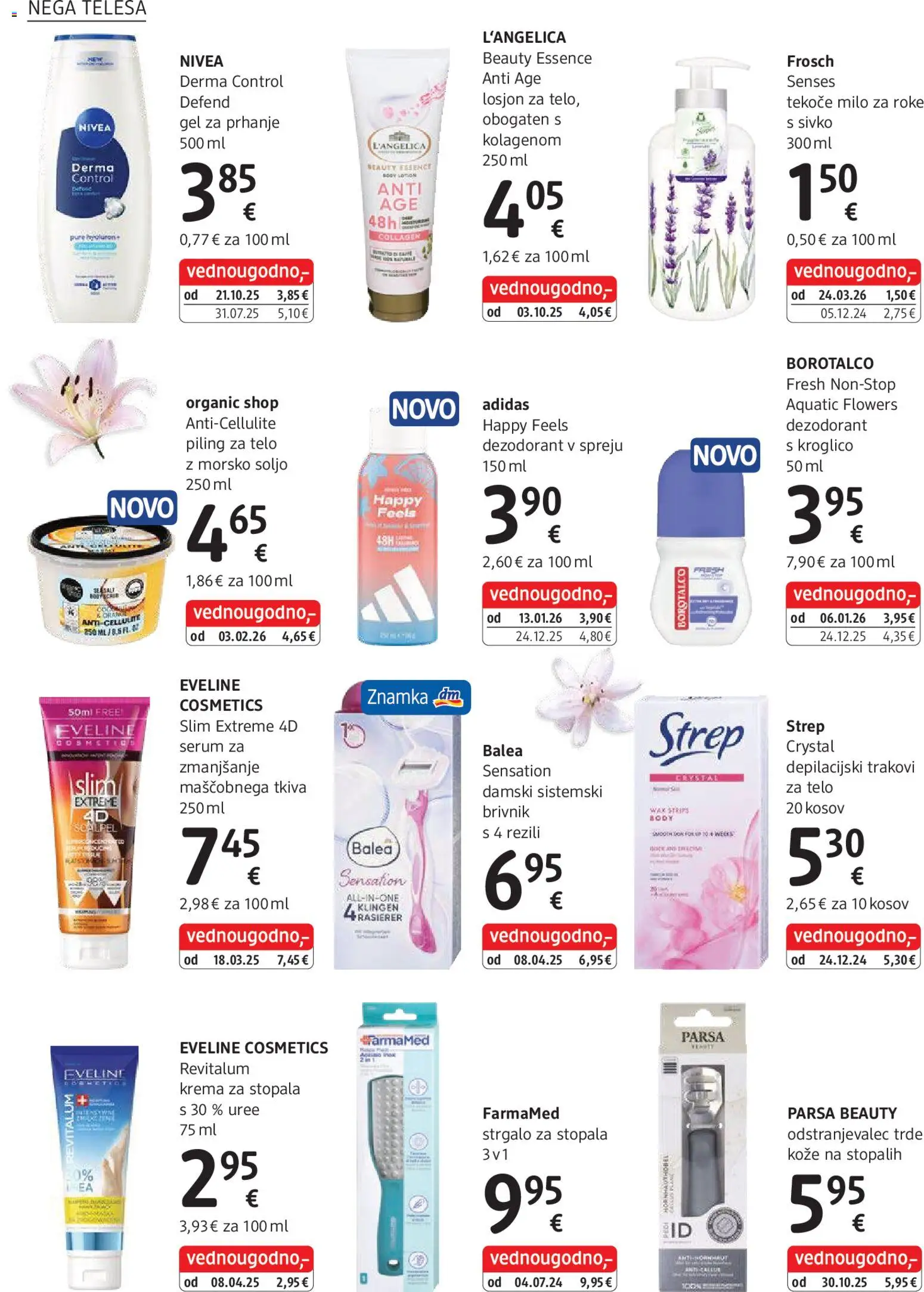 Novi DM Drogerie Markt katalog ponudbe – veljaven od 01.04.2026 | Stran: 12 | Izdelki: Tekoče milo, Gel za prhanje, Krema, Brivnik
