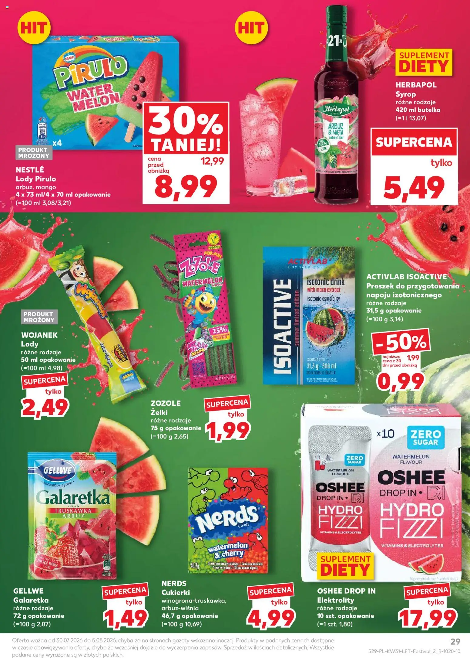 Kaufland gazetka od 30.07.2026 | Strona: 29 | Produkty: Syrop, Melon, Cukierki, Cukier
