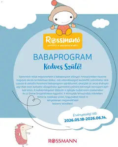 Rossmann Babaprogram - amely érvényes a következő dátumtól: 18.05.2026