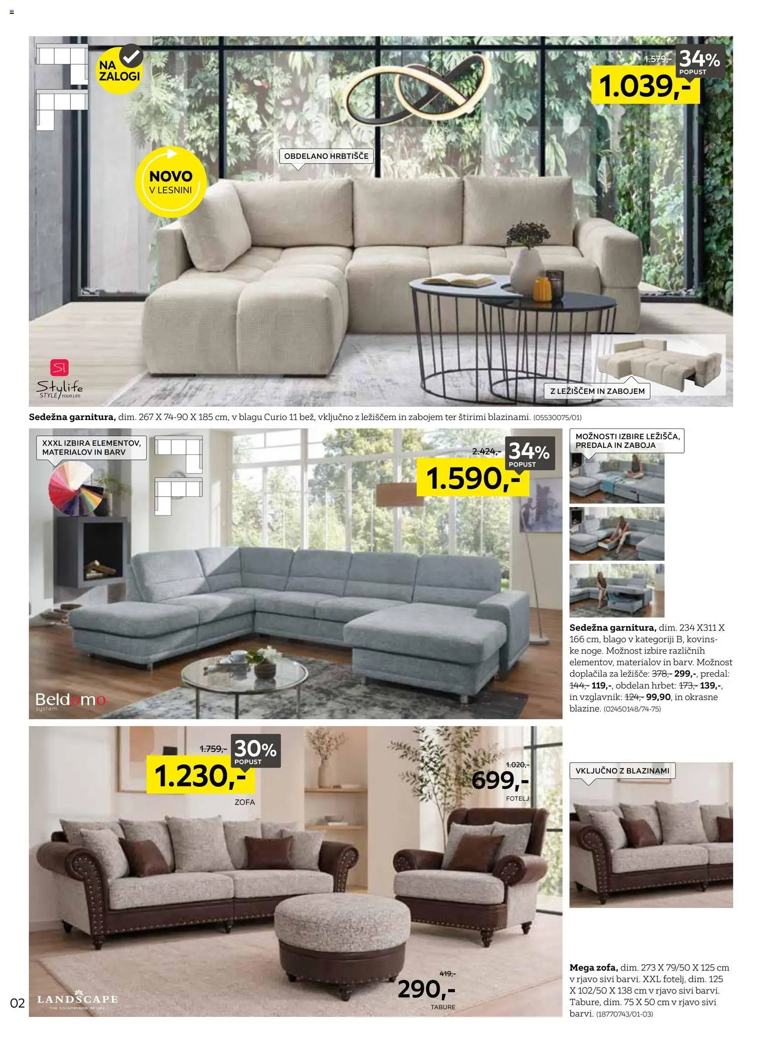 Novi XXXL Lesnina katalog ponudbe – veljaven od 01.06.2026 | Stran: 2 | Izdelki: Vzglavnik, Ležišče, Fotelj, Tabure