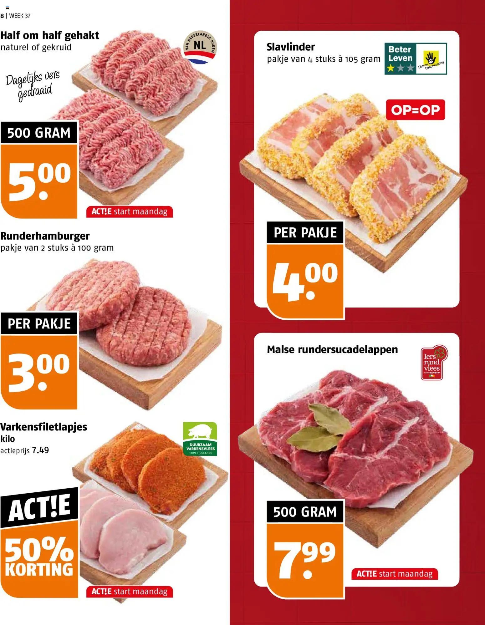 {H1} | Pagina: 8 | Producten: Varkensvlees, Vlees, Gehakt