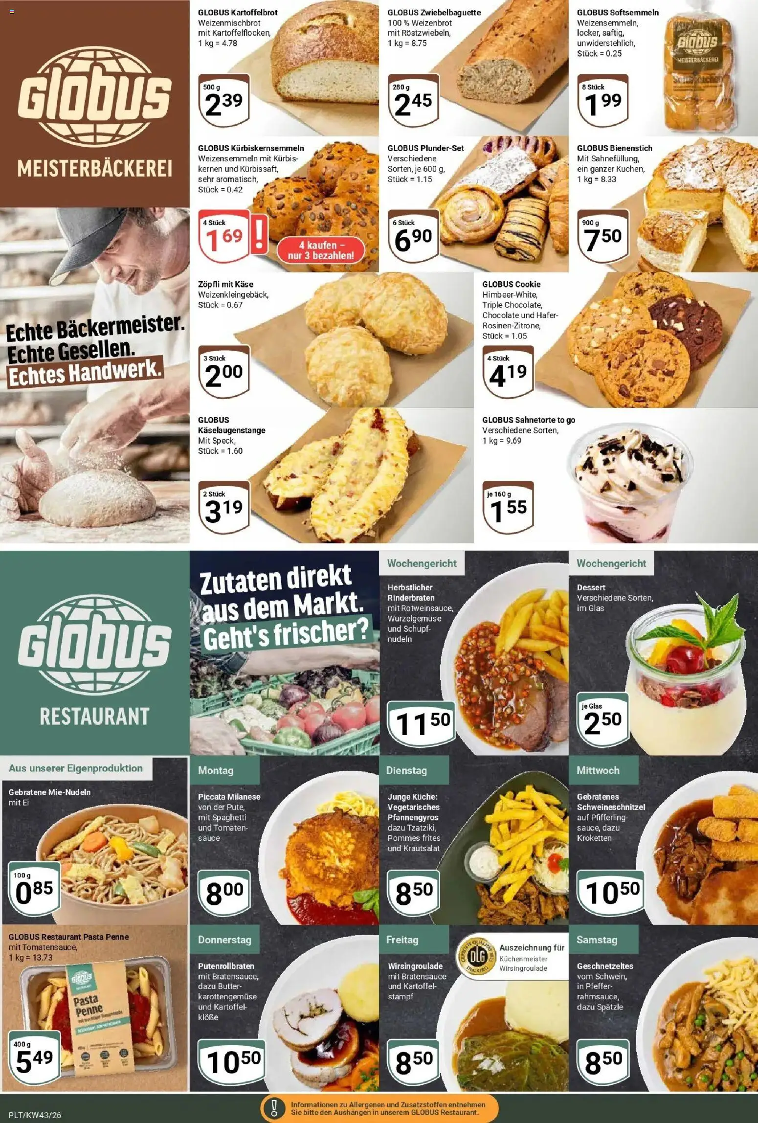 Globus Prospekt Plattling (ab 19.10.2026) » Angebote online | Seite: 6 | Produkte: Butter, Spaghetti, Pommes, Pasta