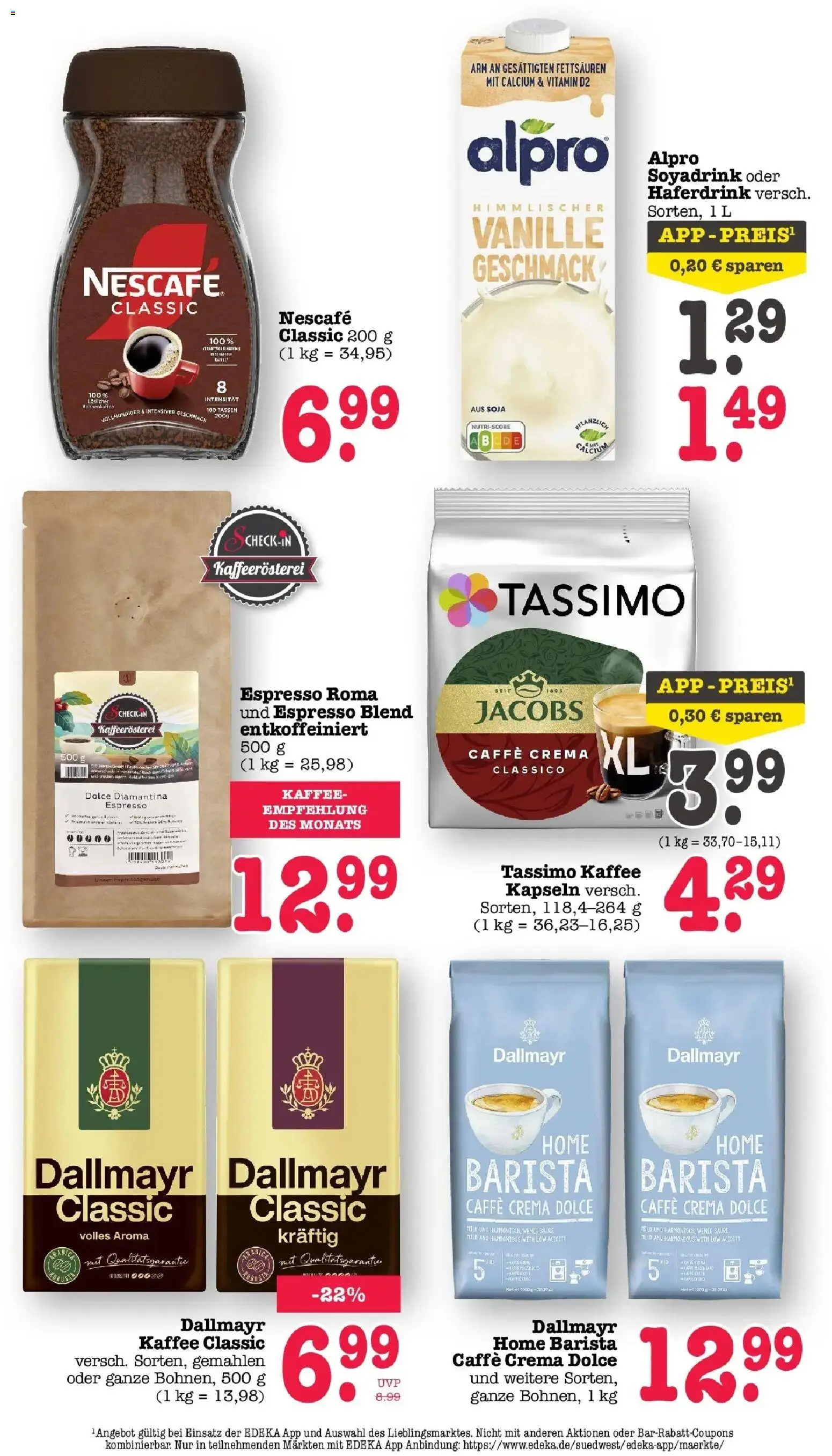 Edeka Prospekt Karlsruhe (ab 17.08.2026) » Angebote Online | Seite: 42 | Produkte: Met, Haferdrink, Vanille, Dallmayr