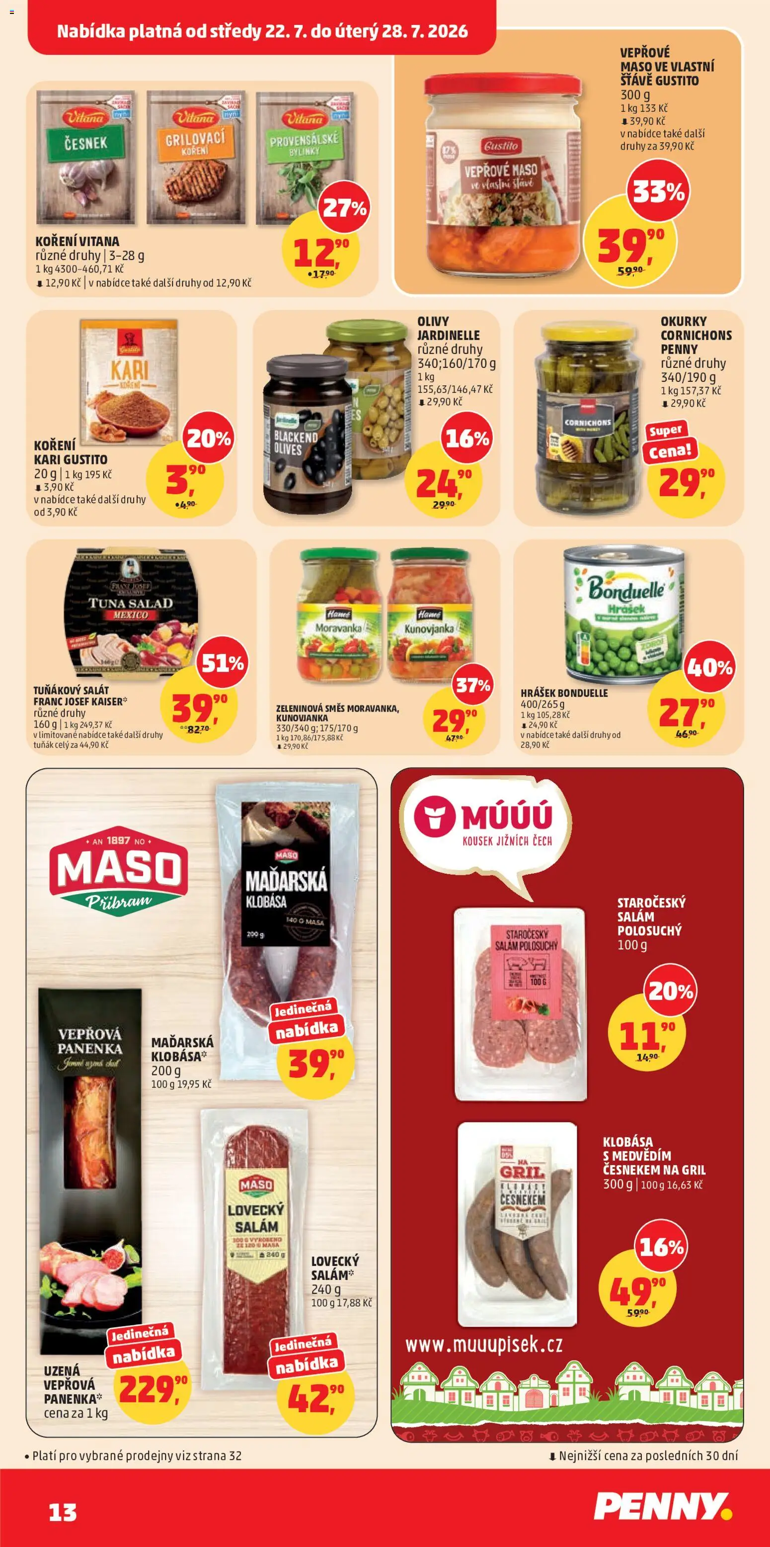 Penny Market leták od 22.07.2026 | Strana: 13 | Produkty: Salát, Gril, Zeleninová směs, Tuňákový salát
