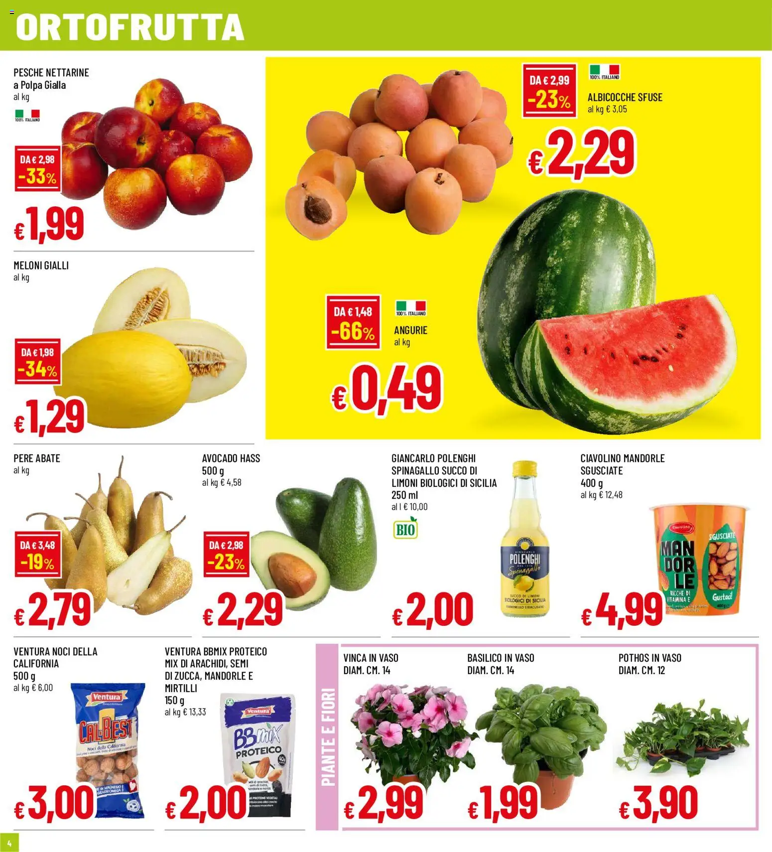 Volantino Galassia del 16/07/2026 | Pagina: 4 | Prodotti: Avocado, Limone, Mandorle, Vaso