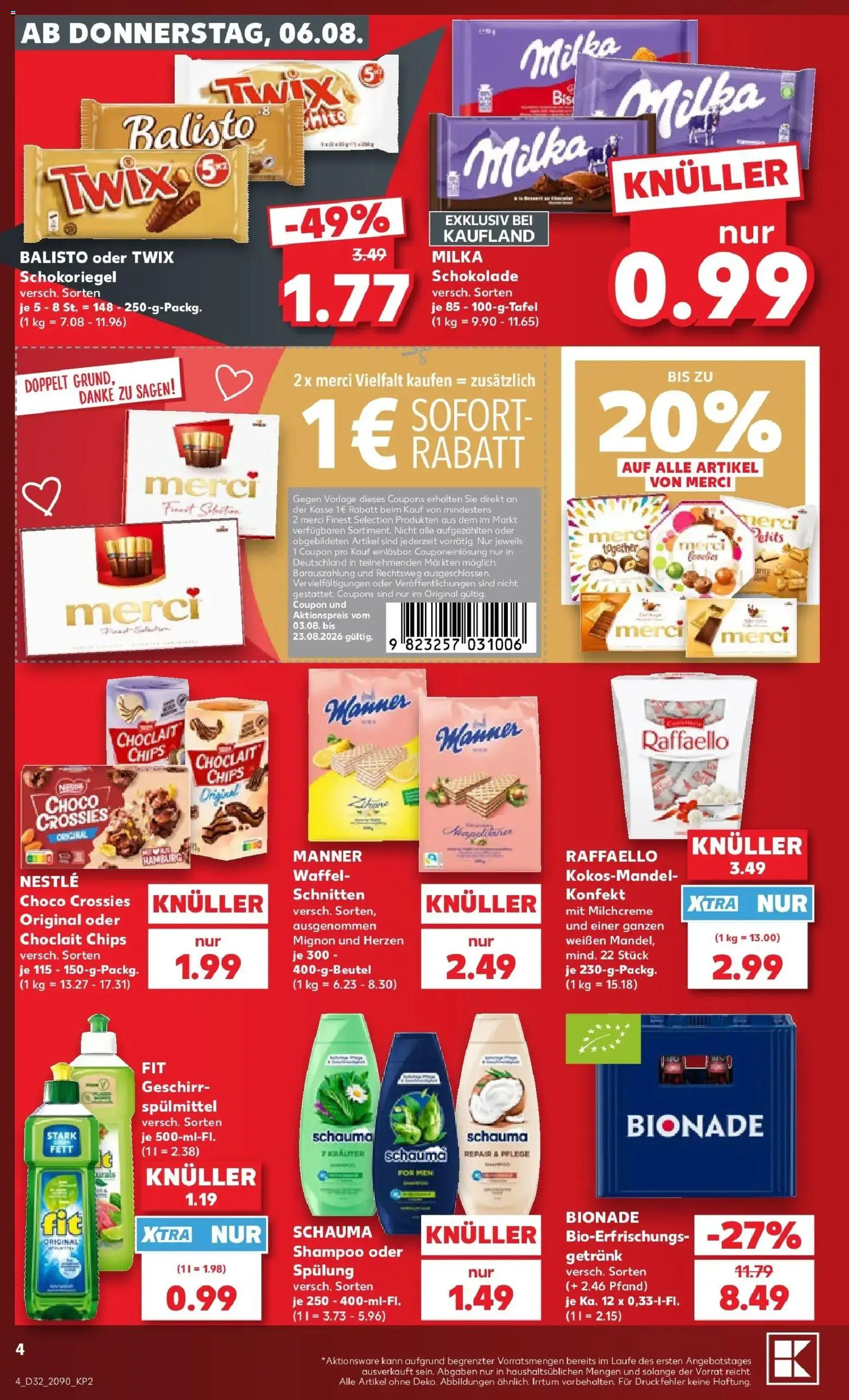 Kaufland Prospekt Borna – gültig ab 03.08.2026 | Seite: 13 | Produkte: Raffaello, Bionade, Milka, Chips