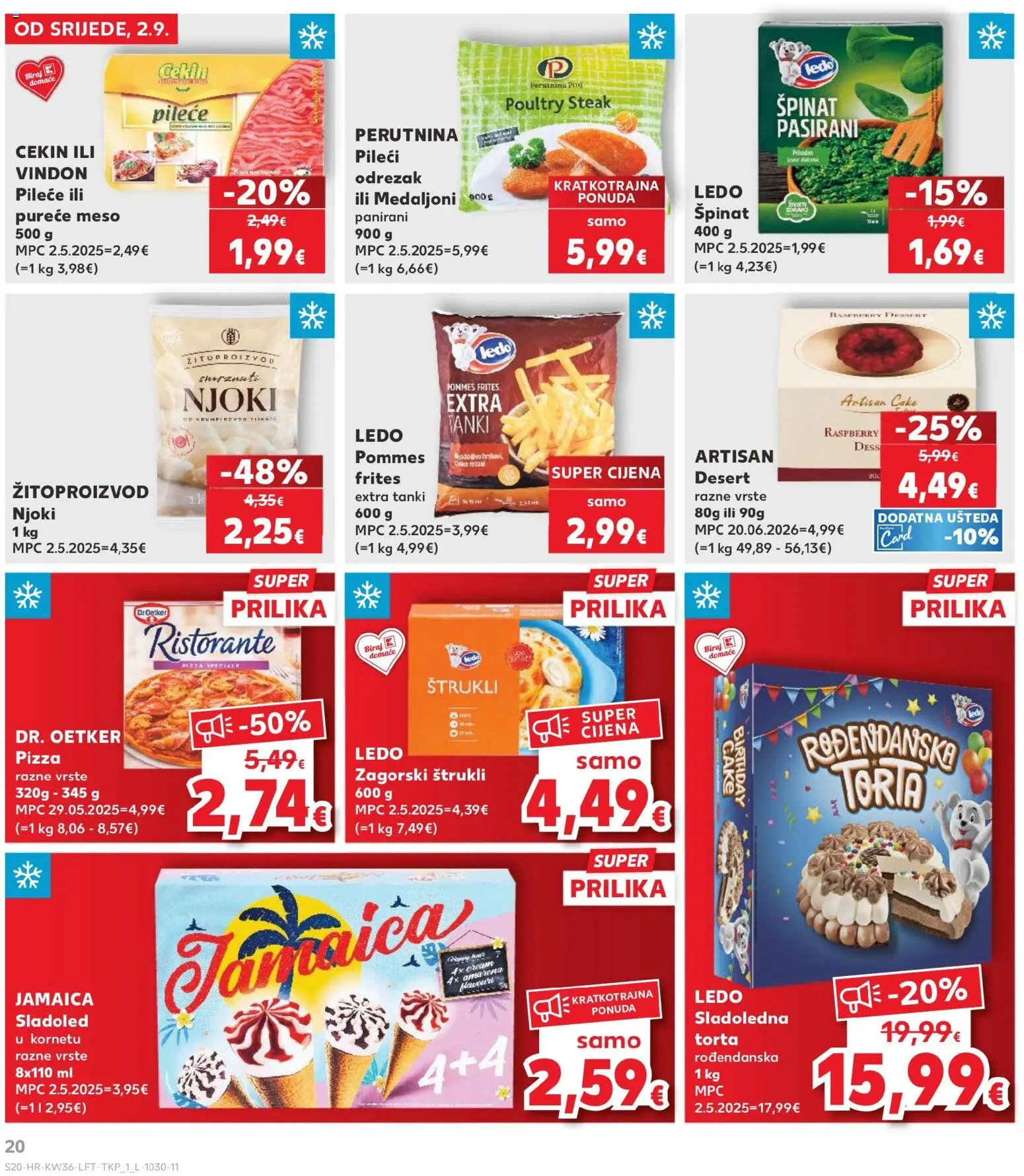 Kaufland katalog | vrijedi od 02.09.2026 | Stranica: 20 | Proizvodi: Gnocchi, Njoki, Ledo, Sladoledna torta