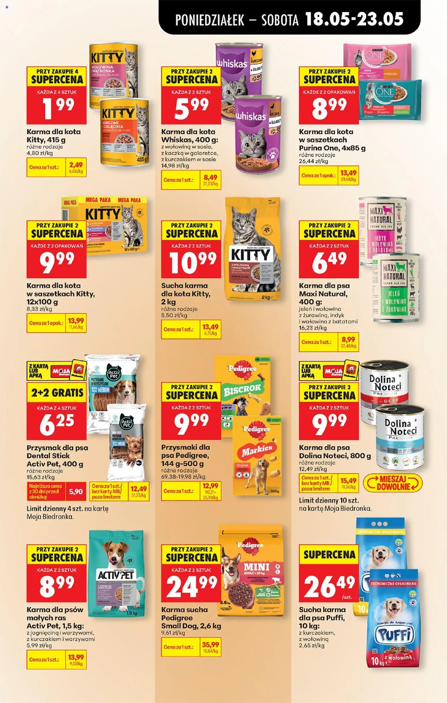 Biedronka Polsko leták od 18.05.2026 | Strana: 79 | Produkty: Purina, Whiskas, Jelen, Pedigree